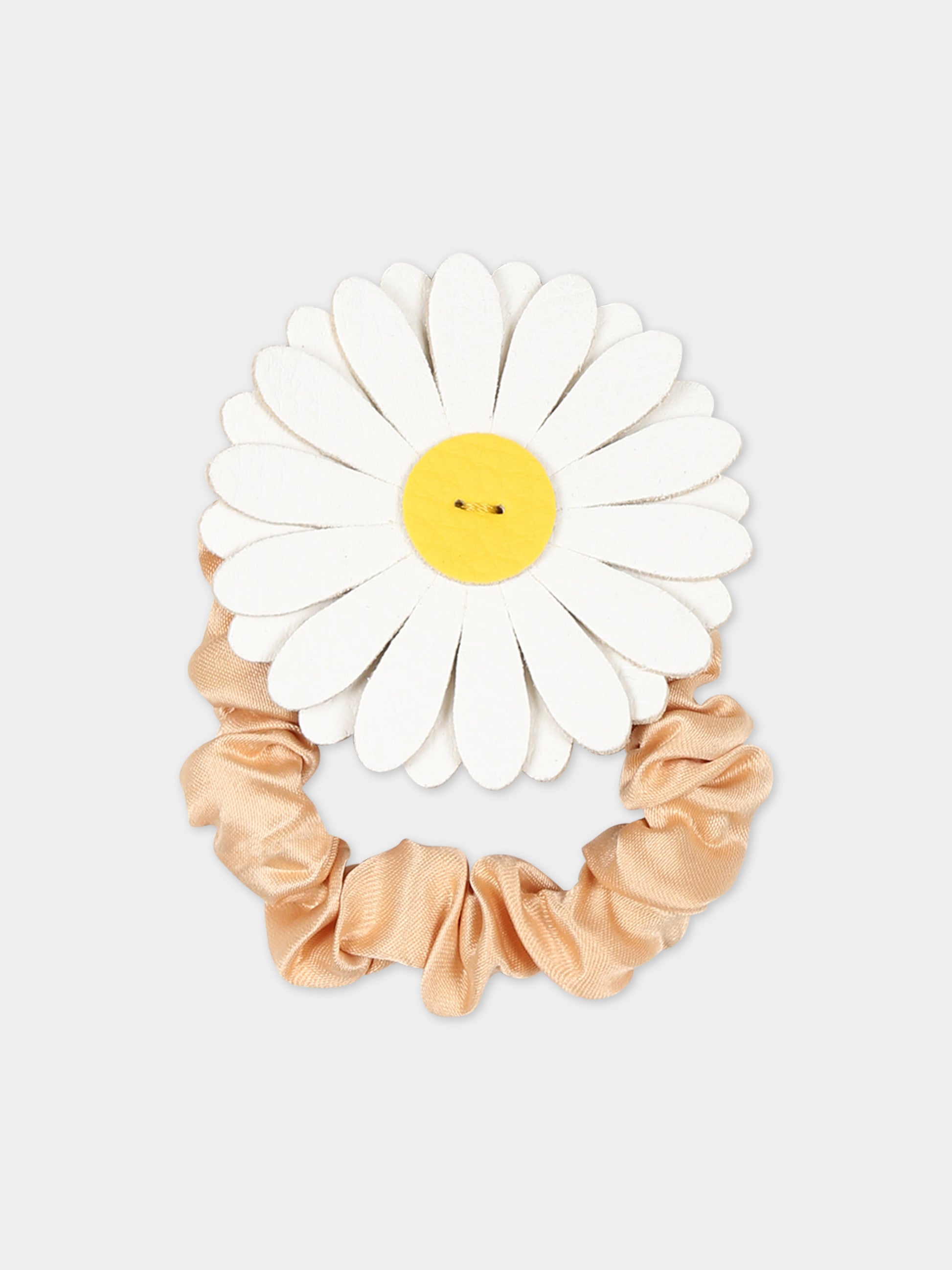 Elastico bianco per bambina con margherita,Illy Trilly,FLOWER DAISY WHITE SCRUNCHY