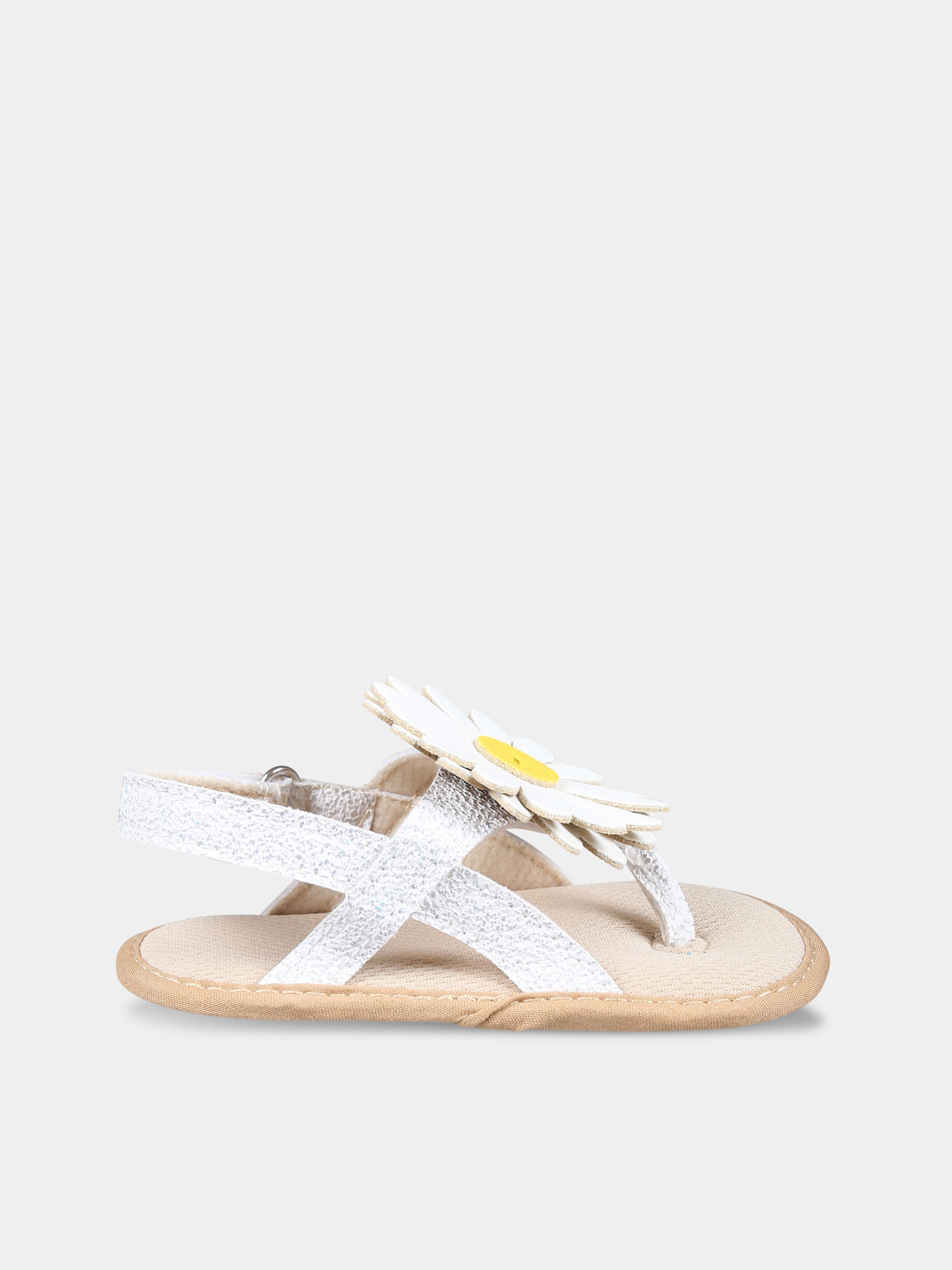 Sandali bianchi per neonata con margherite,Illy Trilly,SANDALS DAISY WHITE