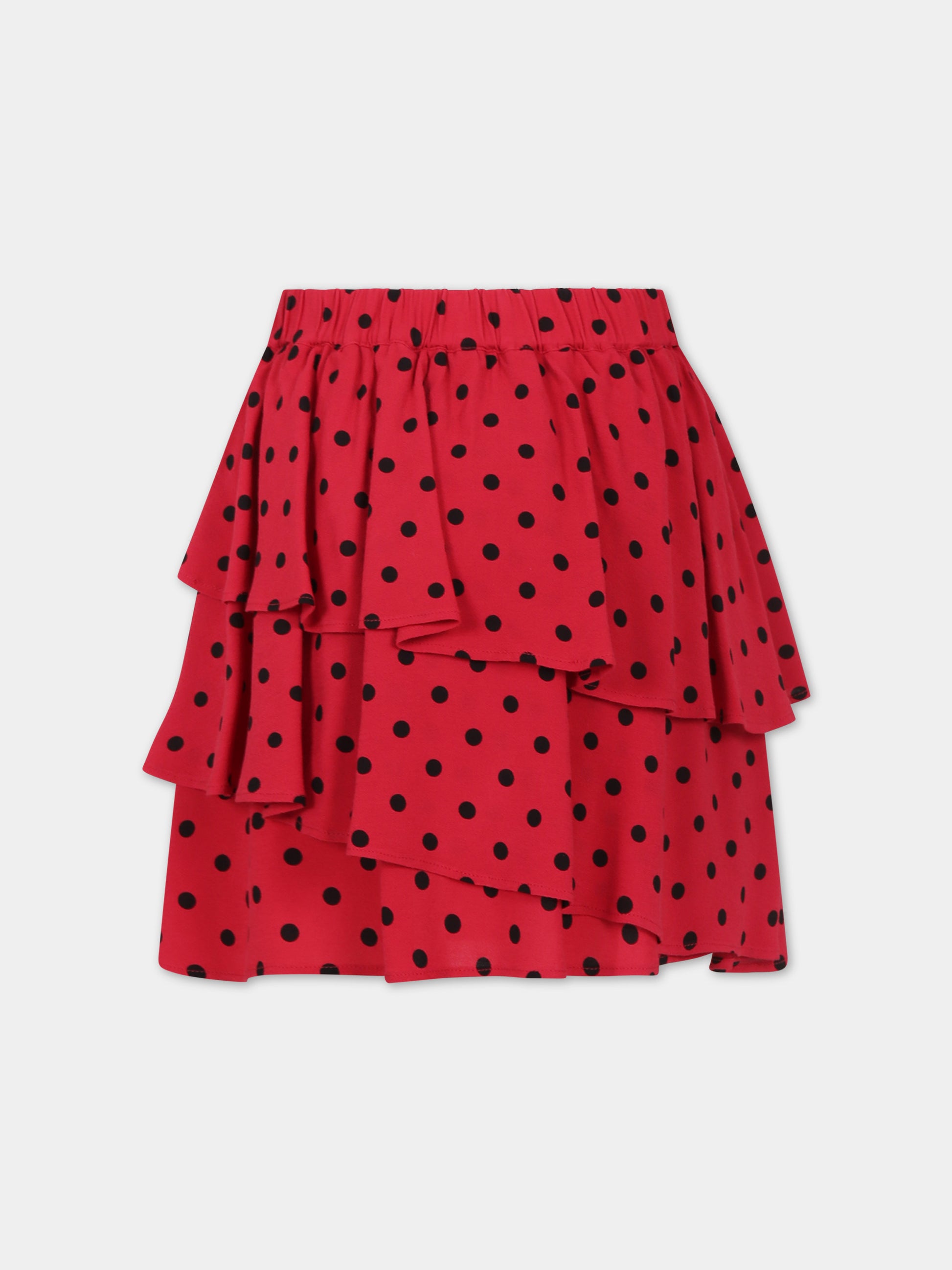 Gonna rossa per bambina con pois,Moschino Kids,HDJ037 L1B08 86804