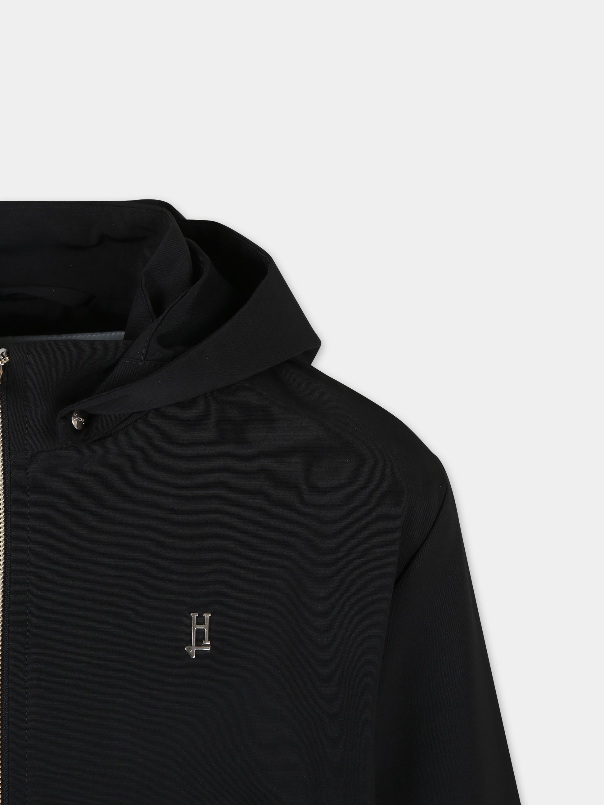 Giubbotto nero per bambina con logo,Herno Kids,GI000082G 12013 9300