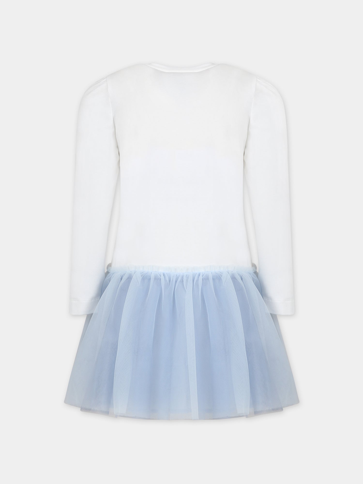 Vestito avorio per bambina con orso,Monnalisa,11B917 2201 0152
