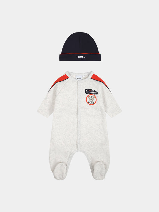 Completo grigio per neonato con logo,Boss,J98436 A10