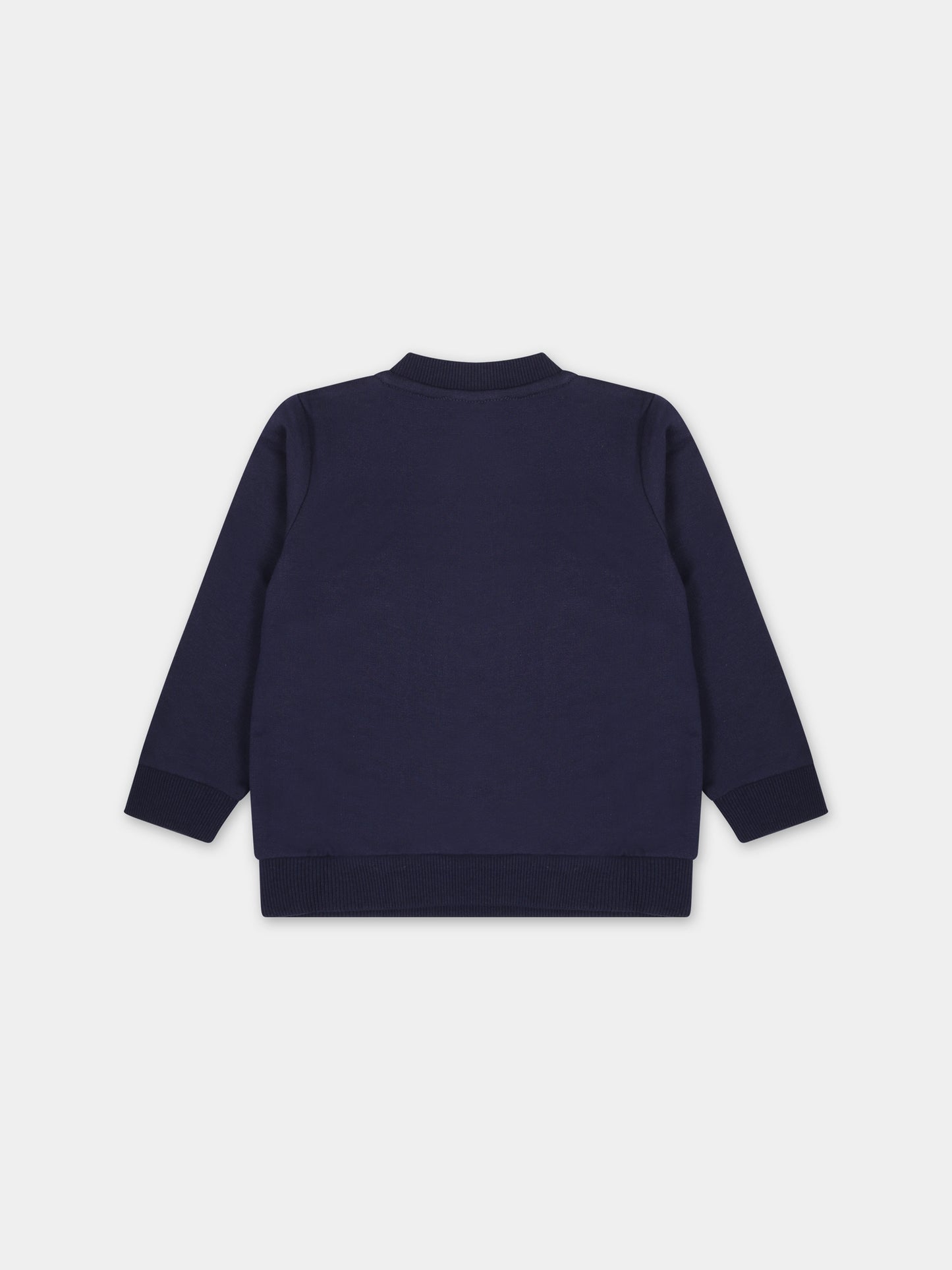 Felpa blu per neonati con Teddy Bear,Moschino Kids,MOF04Q LCA40 40016