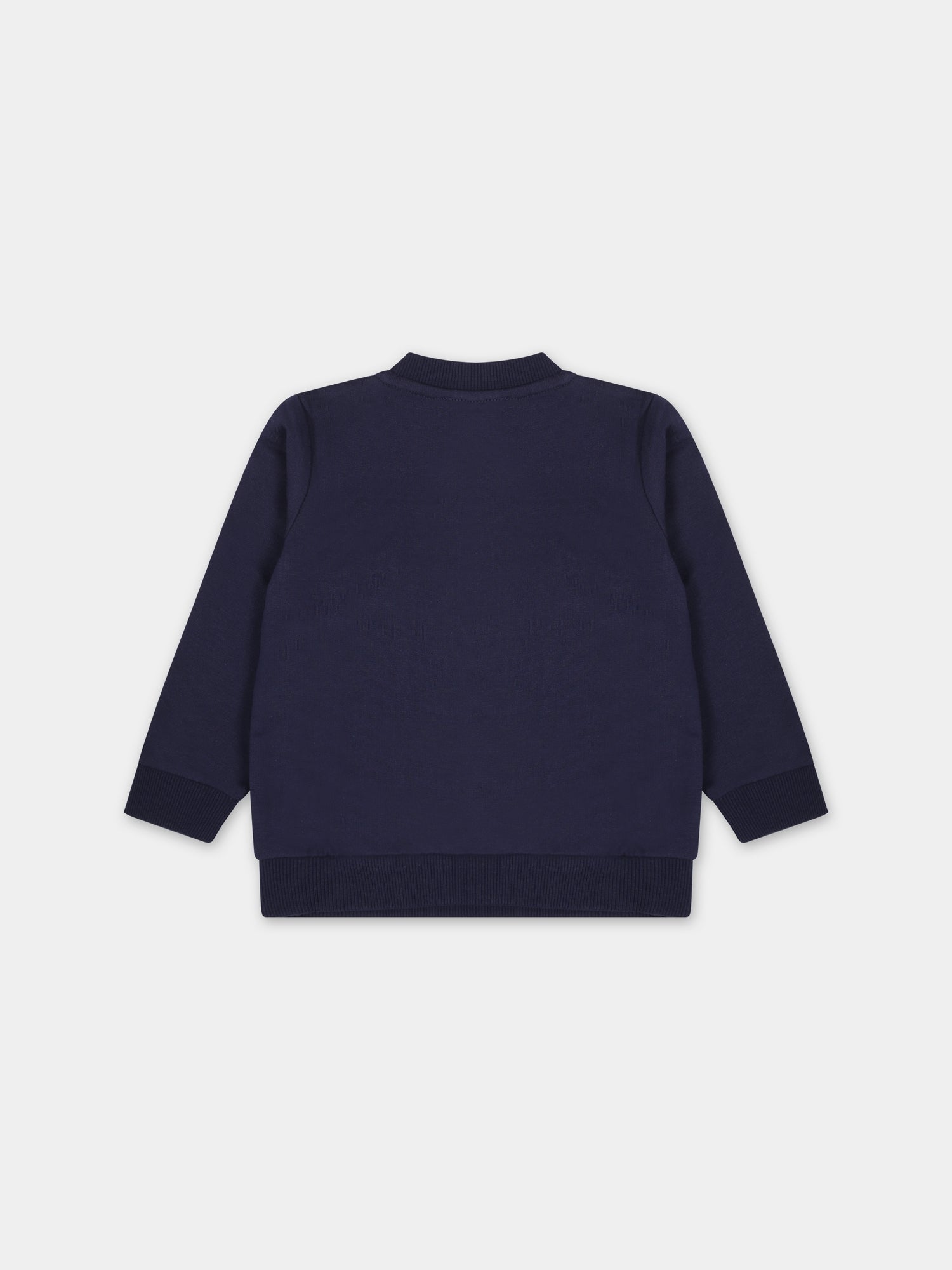 Felpa blu per neonati con Teddy Bear,Moschino Kids,MOF04Q LCA40 40016