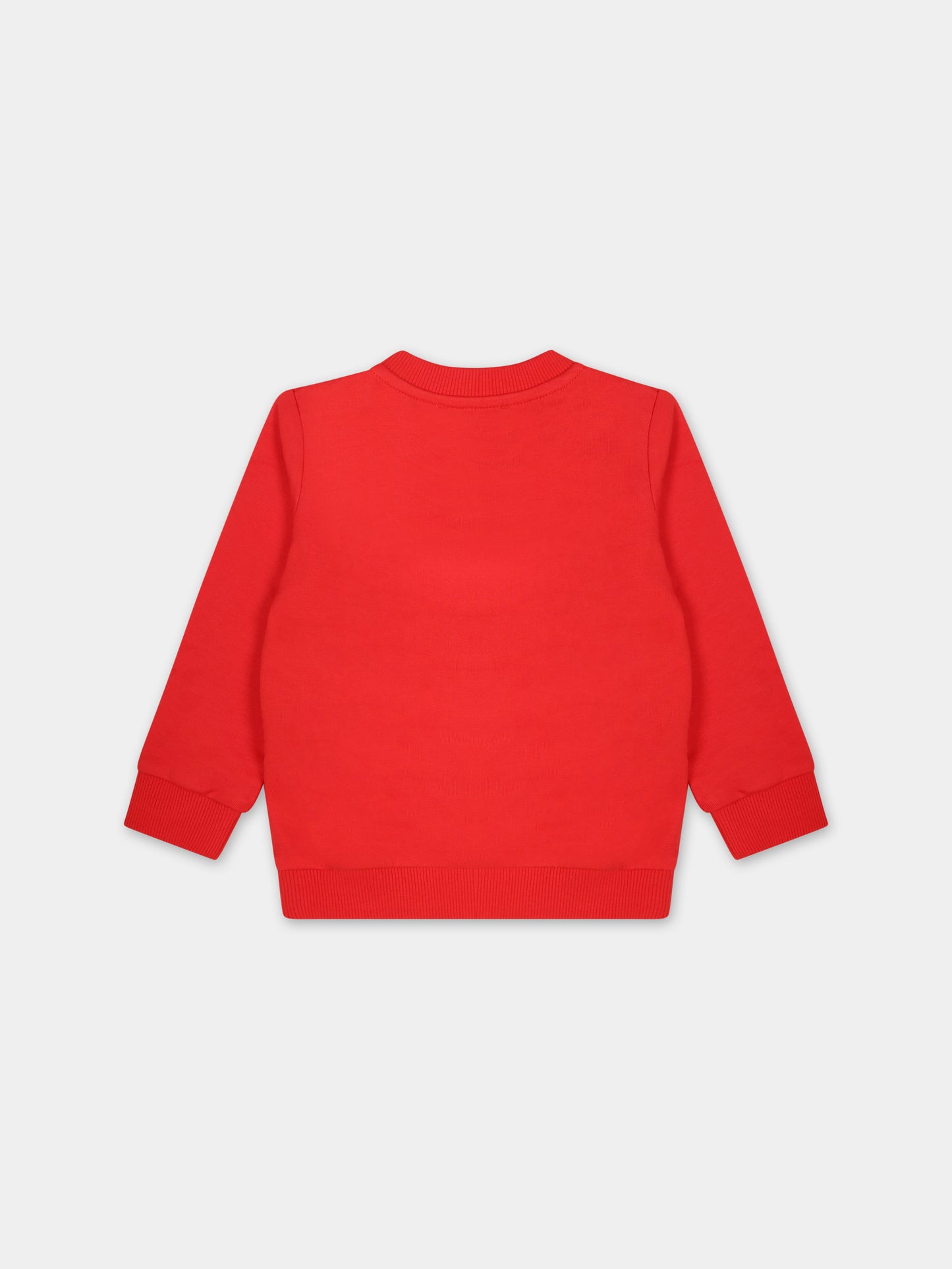 Felpa rossa per neonati con Teddy Bear,Moschino Kids,MOF04Q LCA40 50109