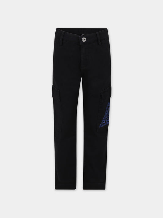 Pantaloni neri per bambino con logo,Lanvin Petite,N24044 09B