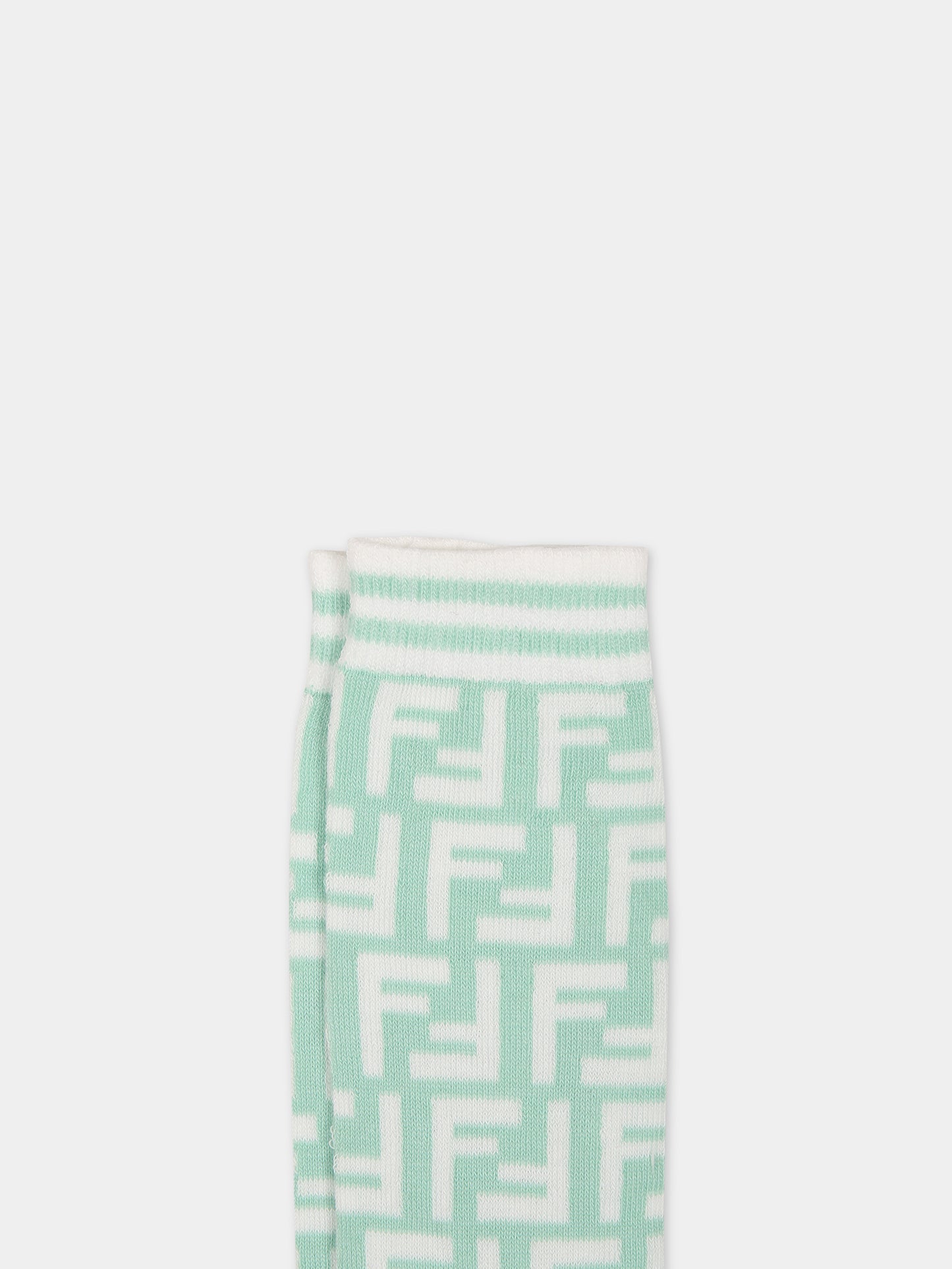 Calze verdi per neonati con doppia F,Fendi Kids,JUN008 AMNV F0UB4