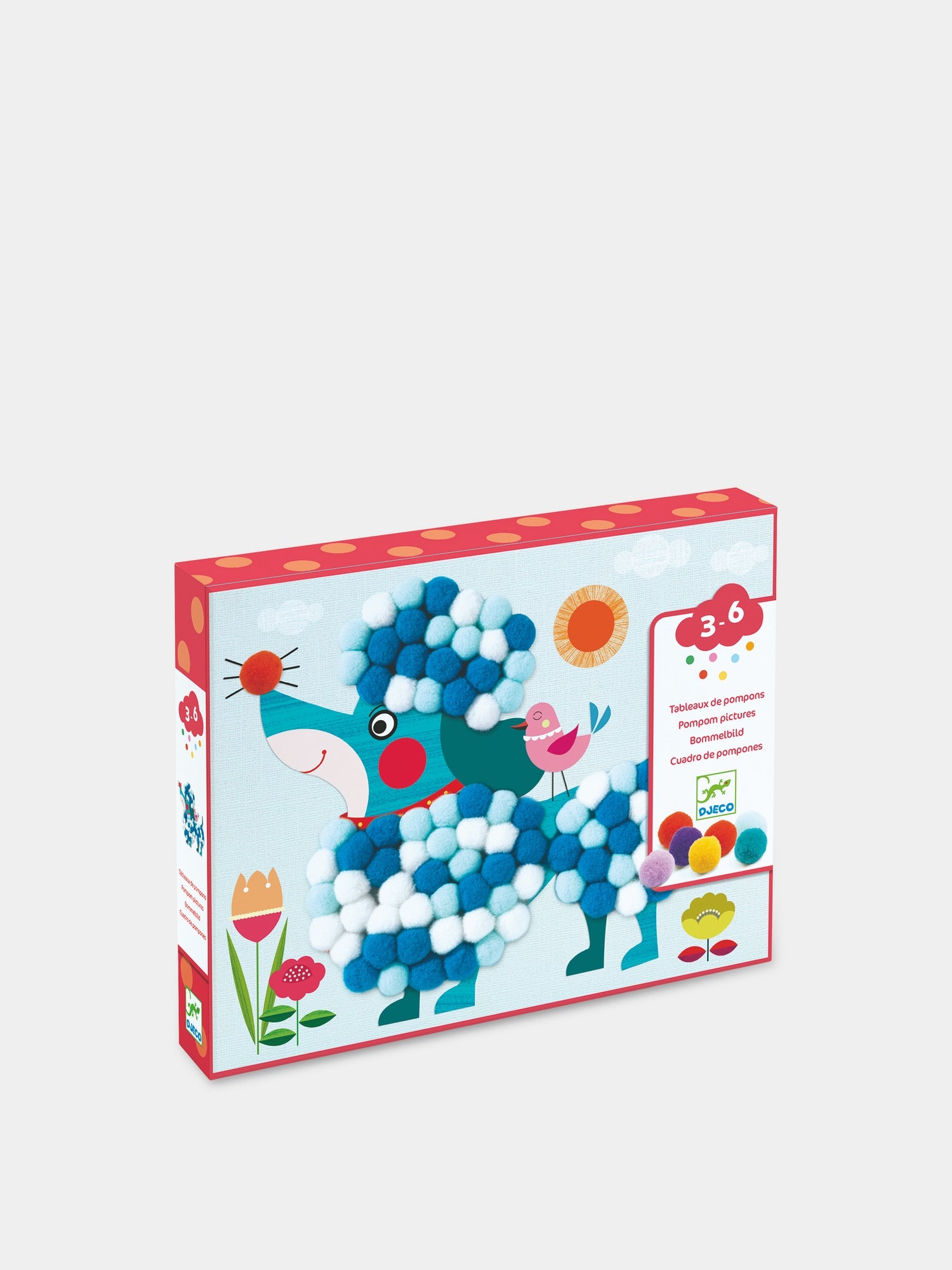 Set multicolor per bambini con pompon,Djeco,DJ09867