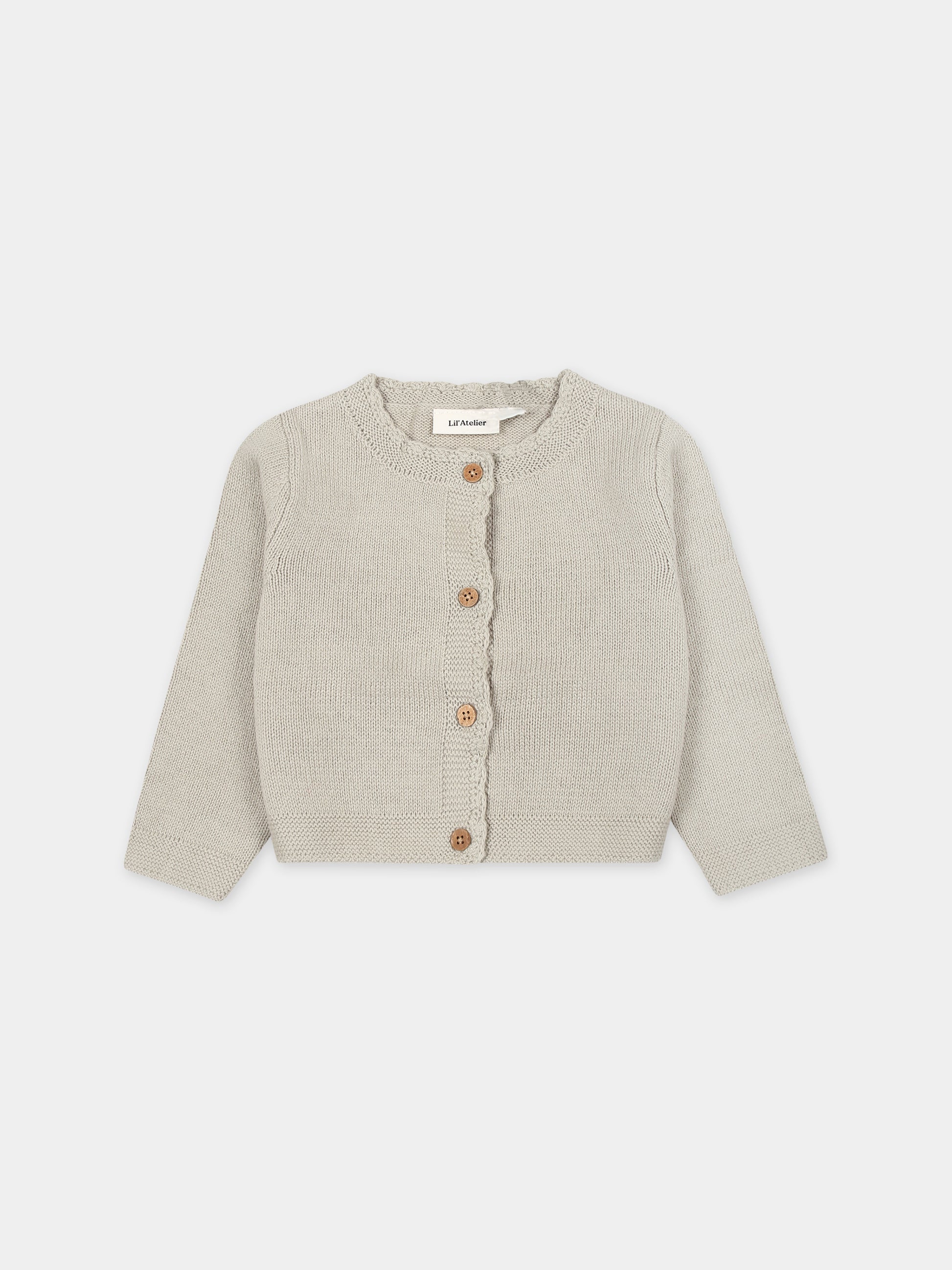 Cardigan beige per neonati,Lil' Atelier,13227561 MOSS GREY