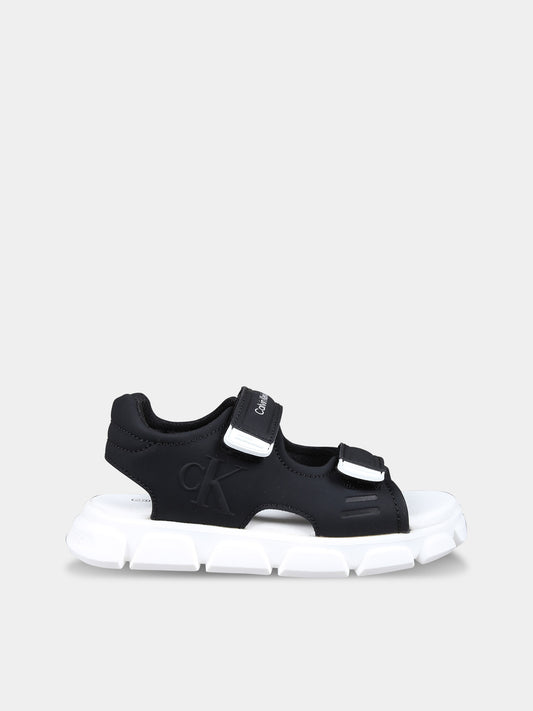 Sandali neri per bambini con logo,Calvin Klein Kids,V1B2 80905 1355999