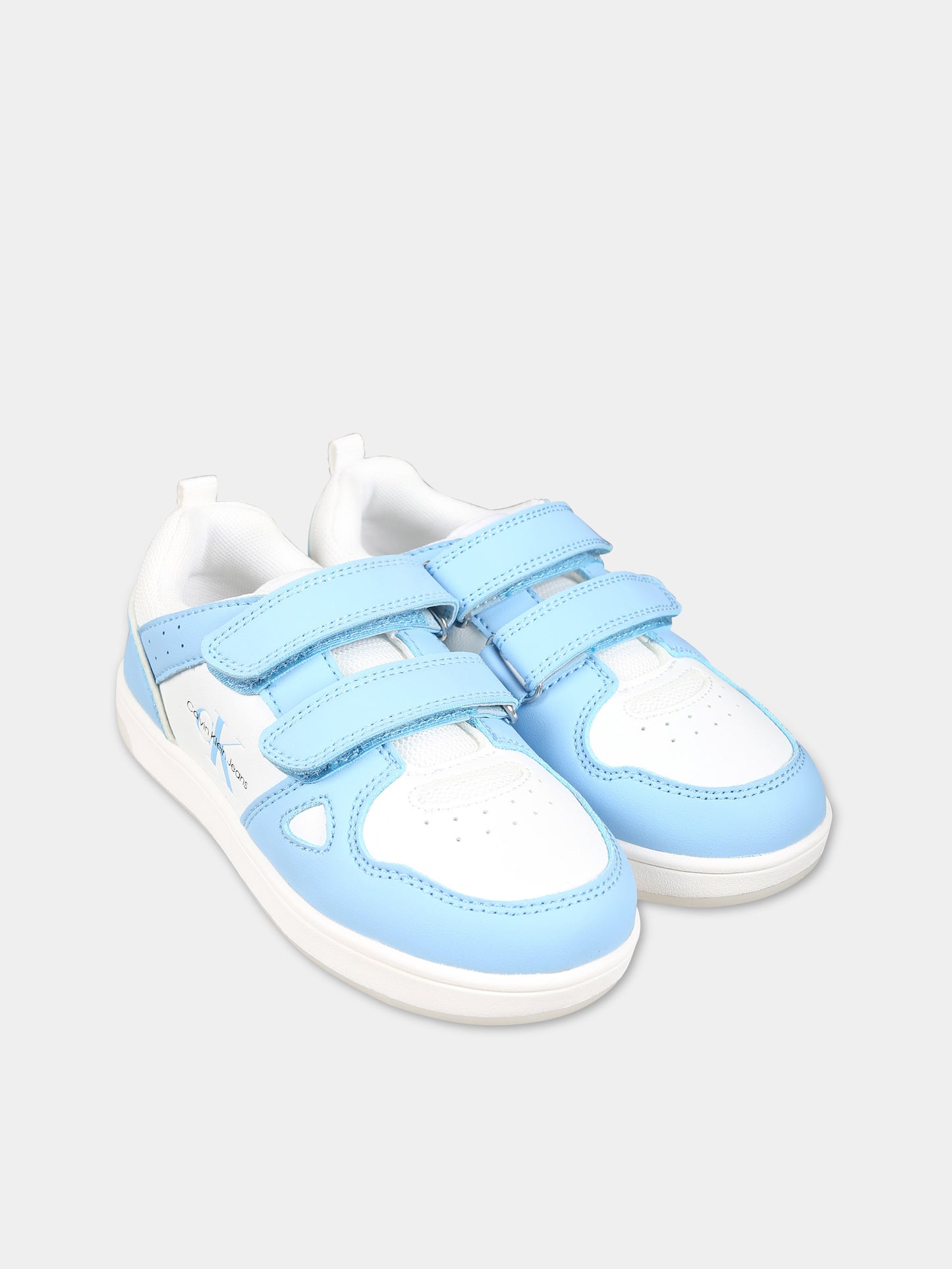 Sneakers celesti per bambini con logo,Calvin Klein Kids,V1X9 80854 1355X116