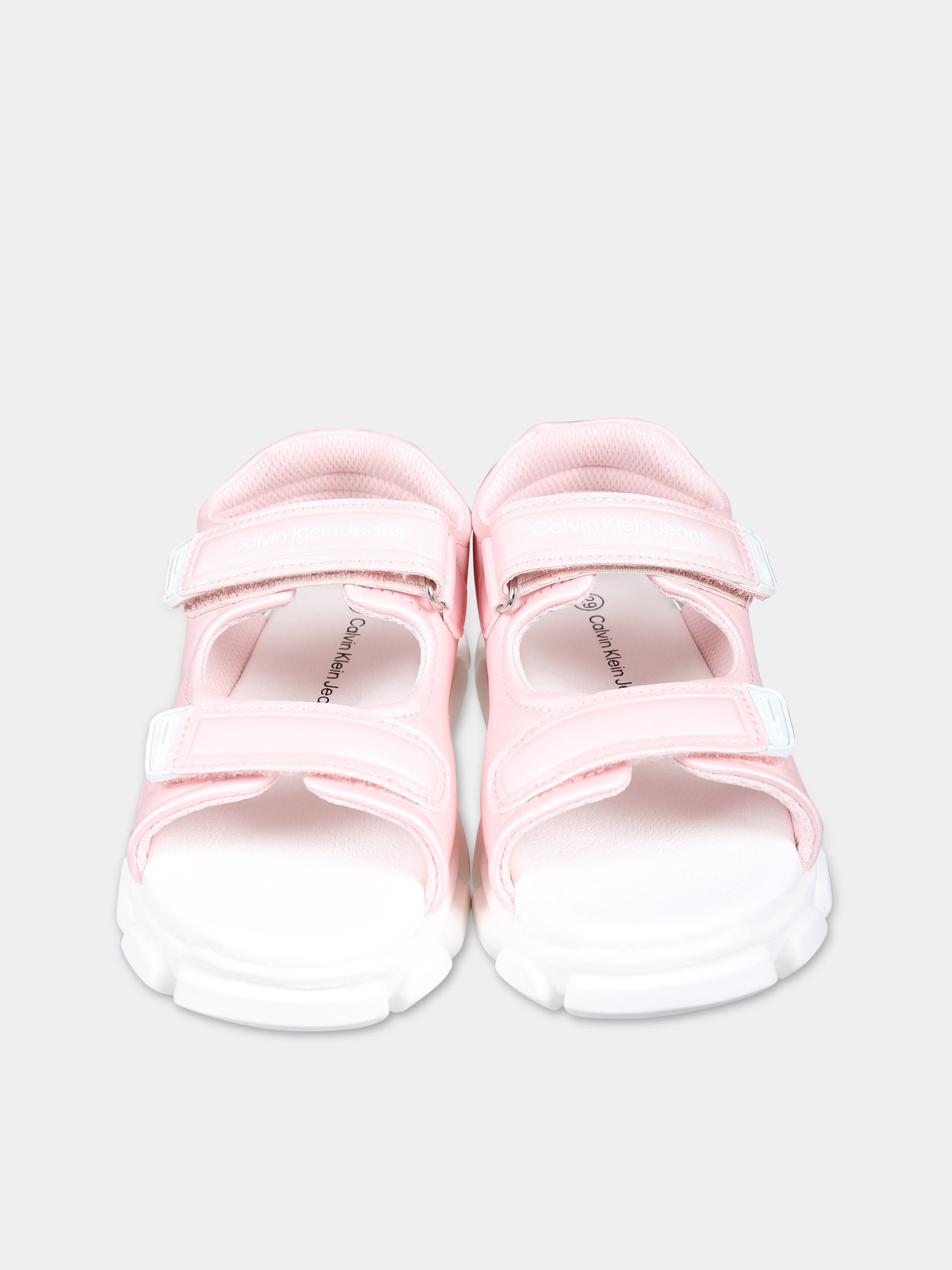 Sandali rosa per bambina con logo,Calvin Klein Kids,V1A2 80820 1688302