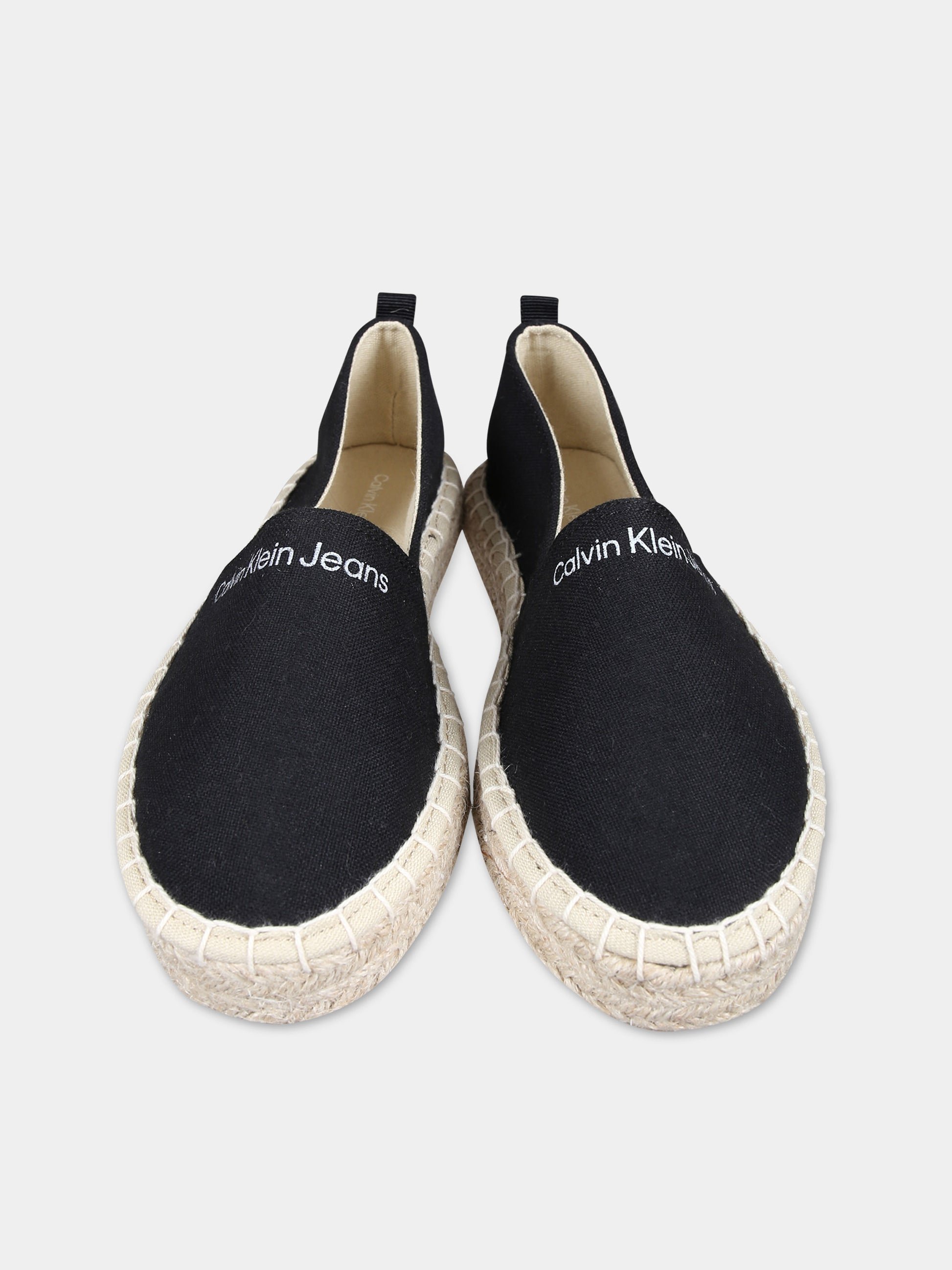 Espadrillas nere per bambina con logo,Calvin Klein Kids,V3A7 80838 0048999