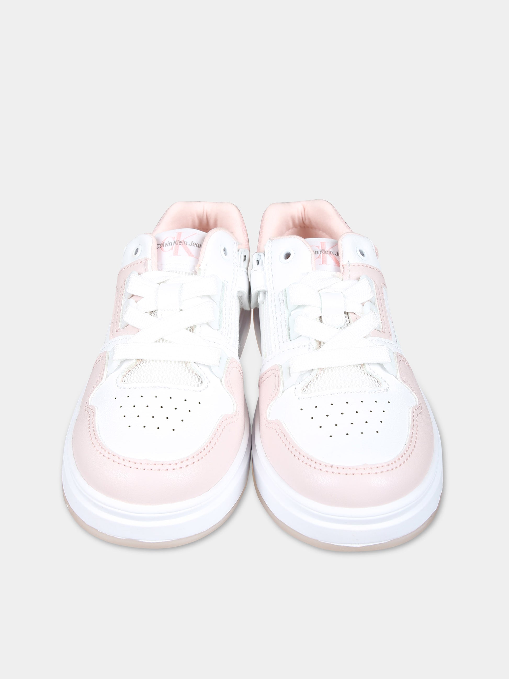 Sneakers rosa per bambina con logo,Calvin Klein Kids,V3A9 80797 1355X054