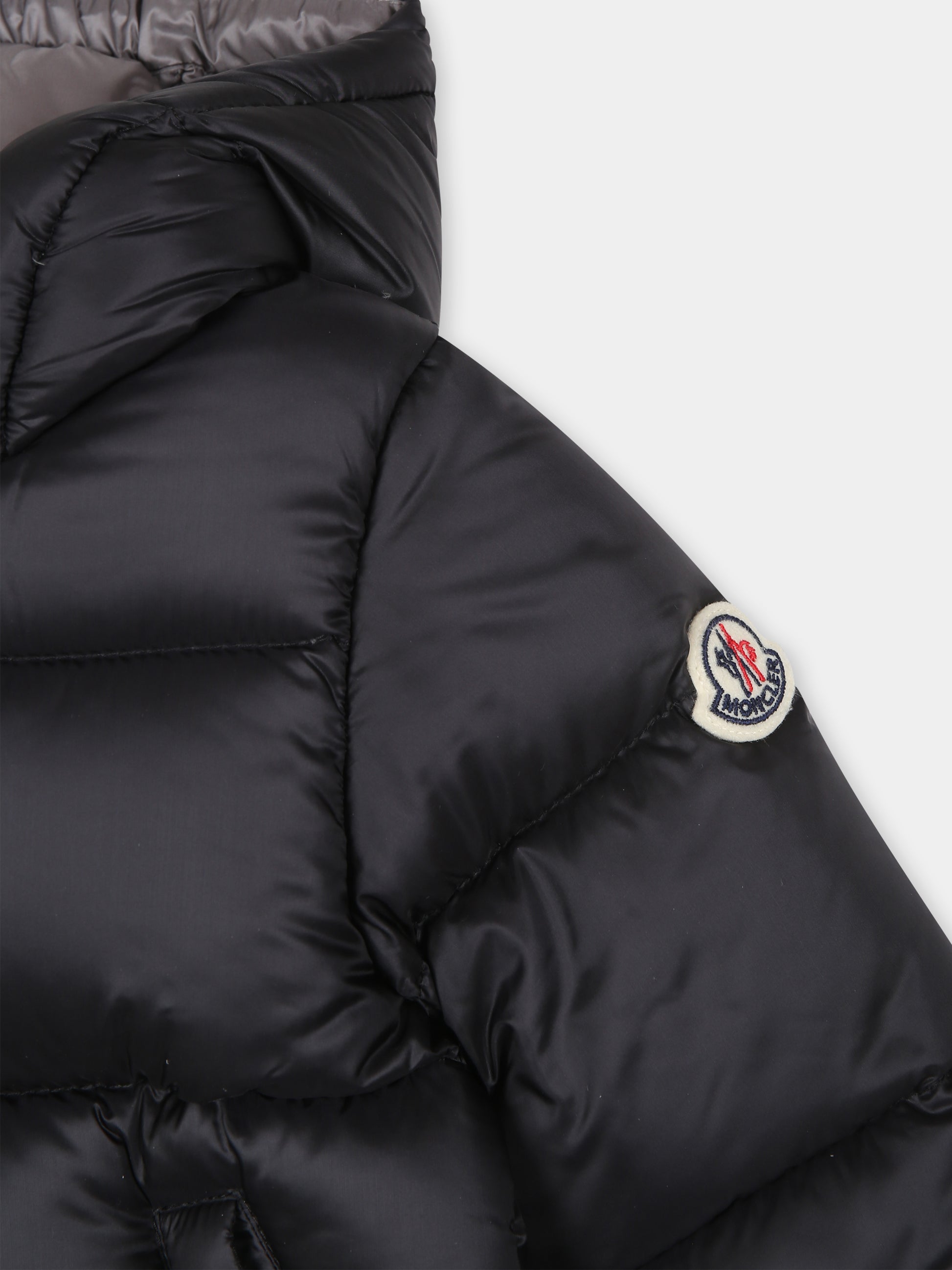 Piumino New Macaire nero per neonato con logo,Moncler Kids,J2951 1A00006 53048 999