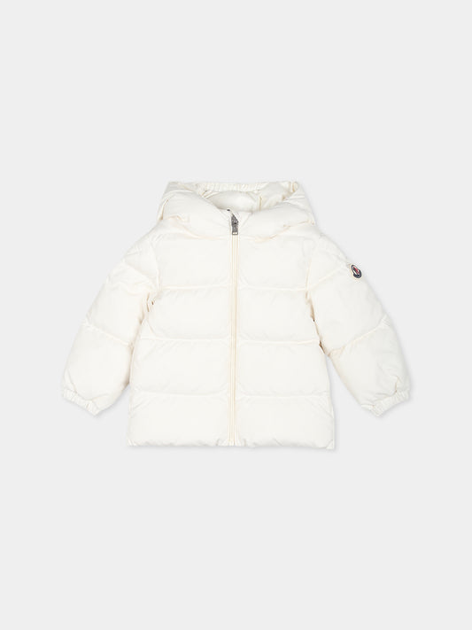 Piumino Sharon bianco per neonata con logo,Moncler Kids,J2951 1A00018 54A81 034