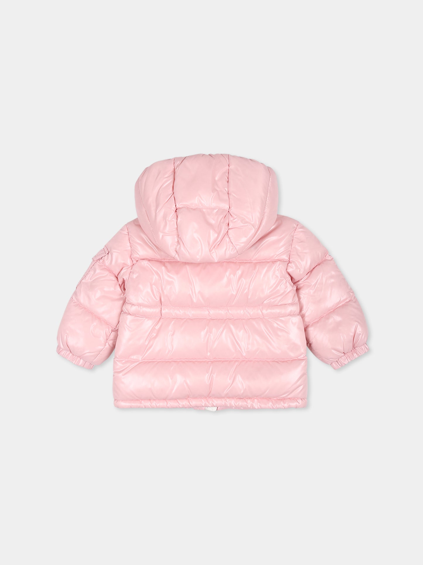 Piumino Maire rosa per neonata con logo,Moncler Kids,J2951 1A00039 68950 523