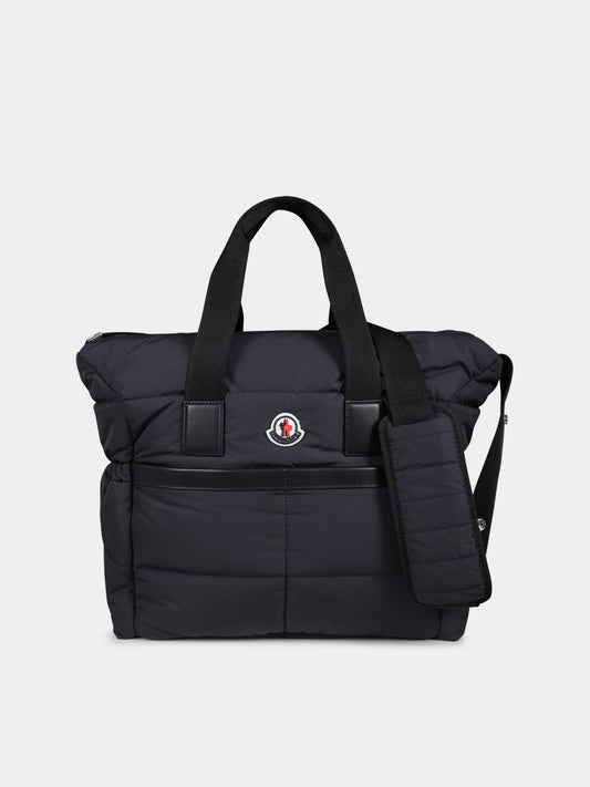 Borsa mamma nera per neonati con logo,Moncler Kids,J2951 5D00001 M3556 999