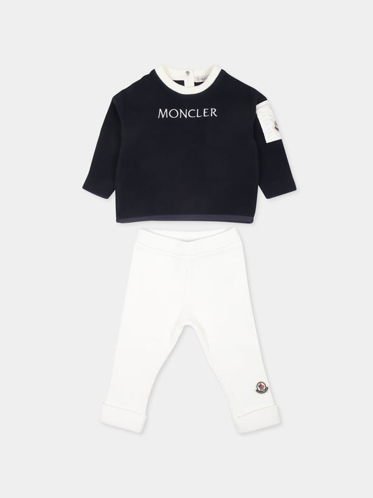 Completo blu per neonati con logo,Moncler Kids,J2951 8M00001 80093 F70