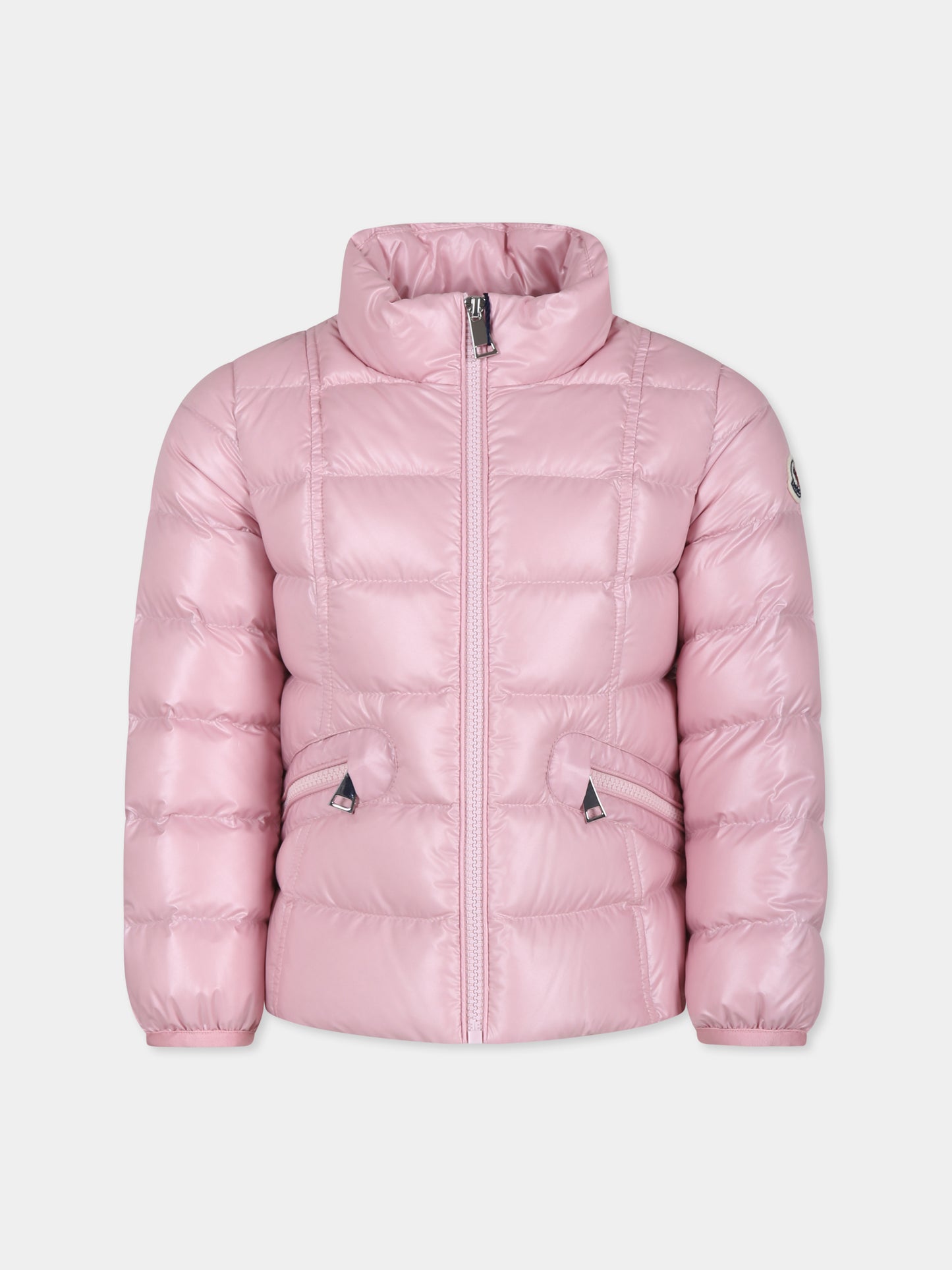 Piumino Ainay rosa per bambina con logo,Moncler Kids,J2954 1A00007 595ZJ 501