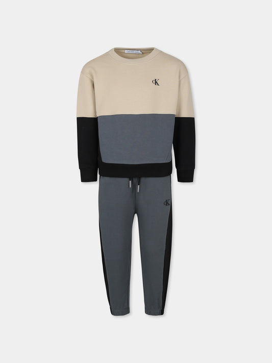 Completo verde per bambino con logo,Calvin Klein Kids,IB0IB02129J BEH