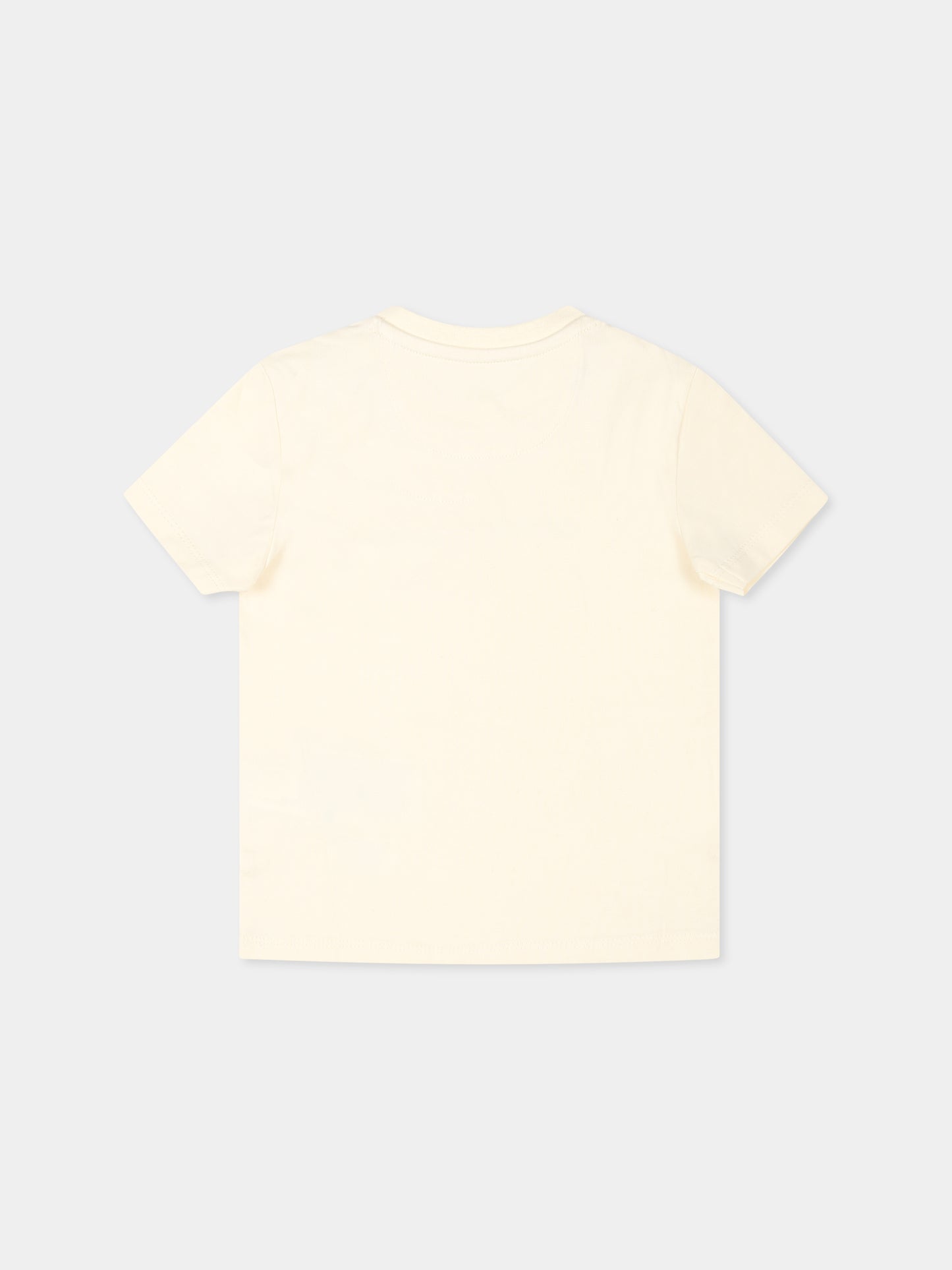 T-shirt beige per neonata con logo,Calvin Klein Kids,IN0IN00001J 0F4