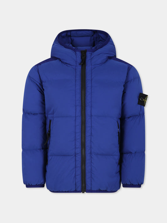 Piumino azzurro per bambino con bussola,Stone Island Junior,811640328 V0022