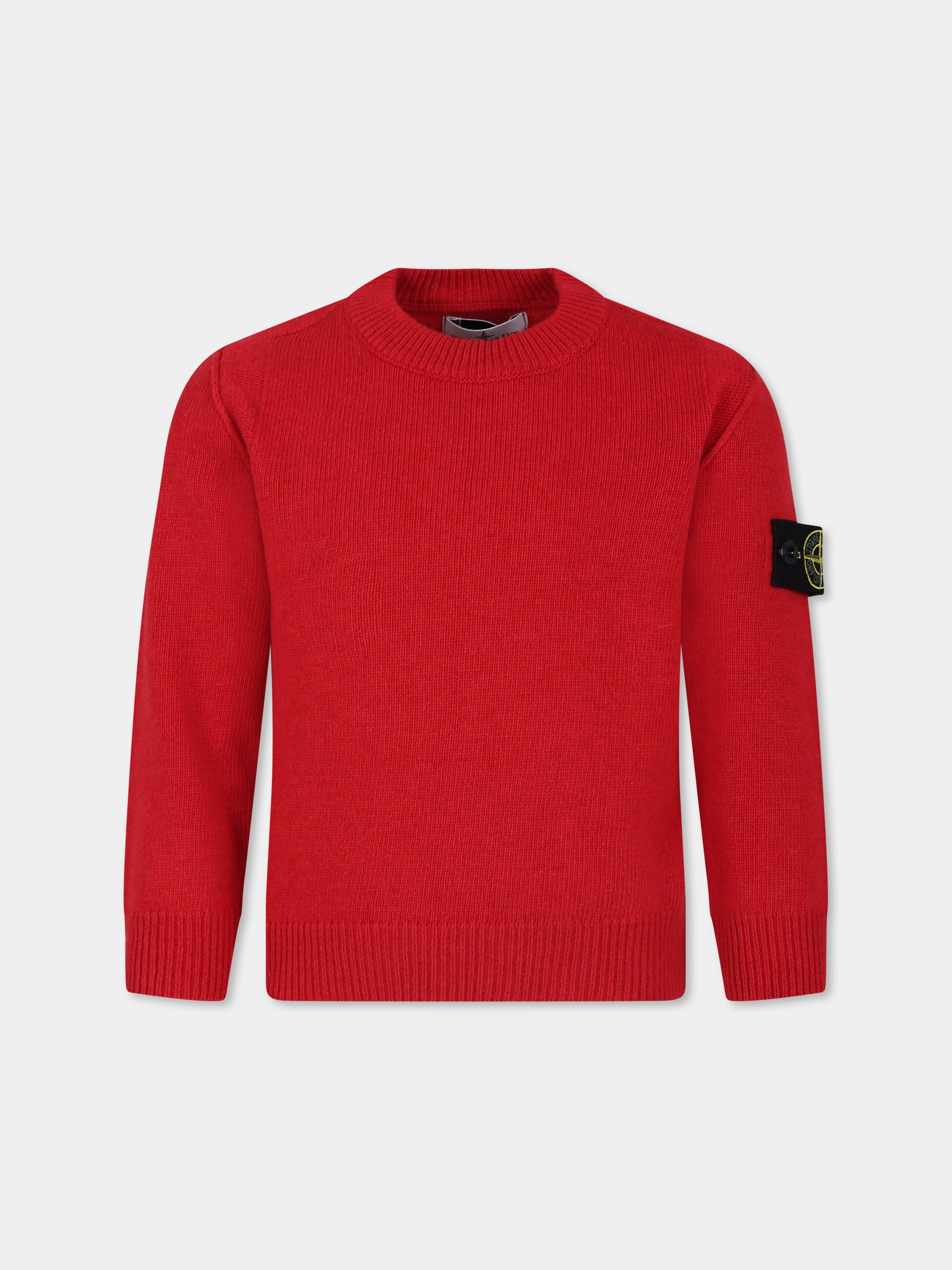 Maglione rosso per bambino con bussola,Stone Island Junior,8116502Z1 V0010
