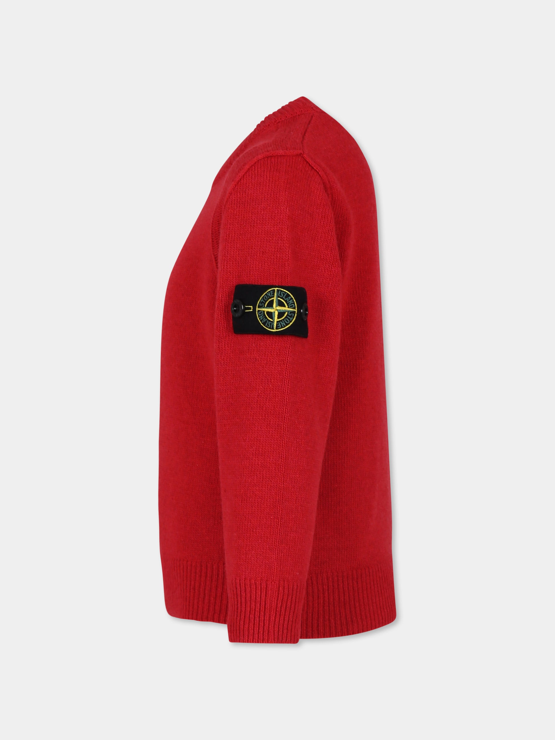 Maglione rosso per bambino con bussola,Stone Island Junior,8116502Z1 V0010