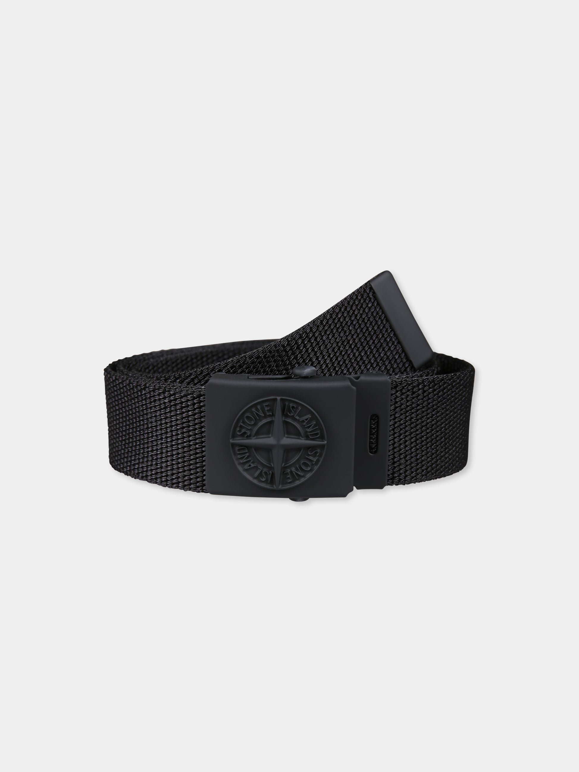 Cintura nera per bambino con bussola,Stone Island Junior,811690461 V0029