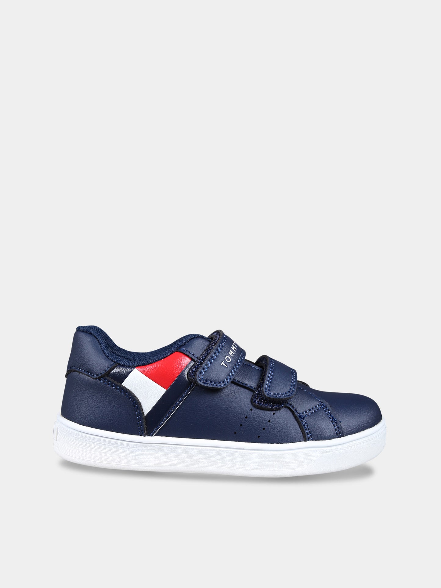 Sneakers blu per bambini con bandierina e logo,Tommy Hilfiger Junior,T1B9 33327 1355800