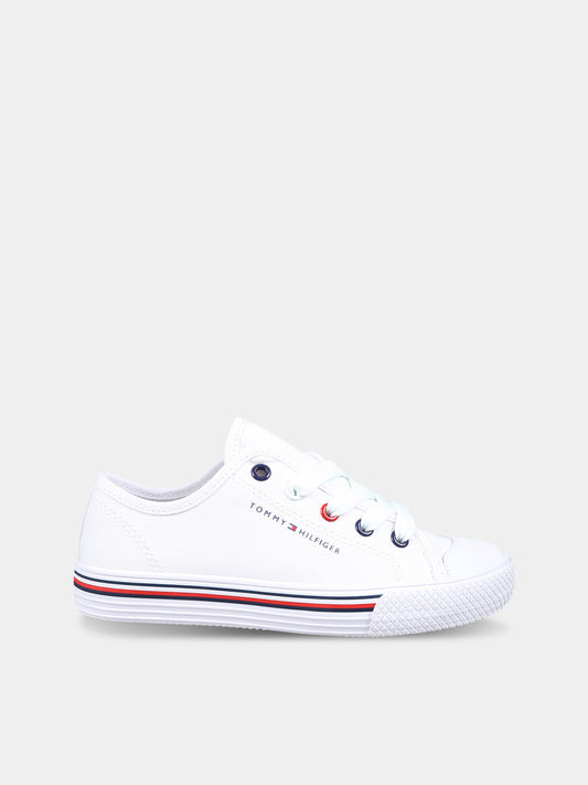 Sneakers bianche per bambini con logo,Tommy Hilfiger Junior,T3X9 33324 0890100