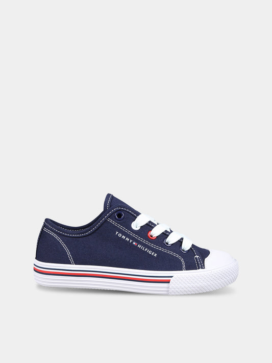 Sneakers blu per bambini con logo,Tommy Hilfiger Junior,T3X9 33324 0890800