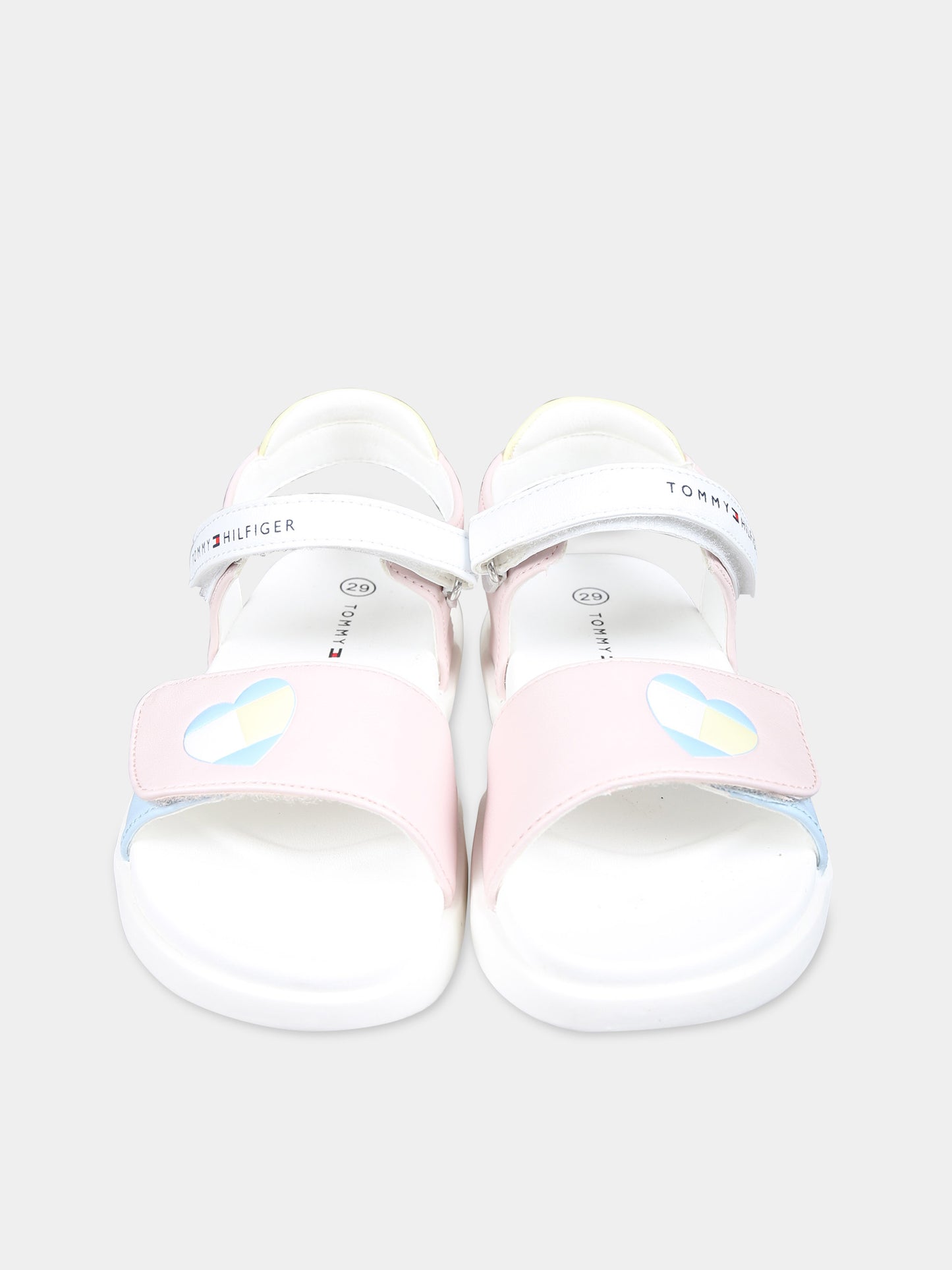 Sandali bianchi per bambina con logo e cuore,Tommy Hilfiger Junior,T1A2 33233 0326Y913