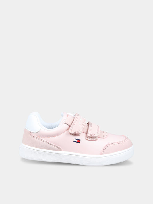 Sneakers rosa per bambina con logo e bandierina,Tommy Hilfiger Junior,T1A9 33192 1492X054