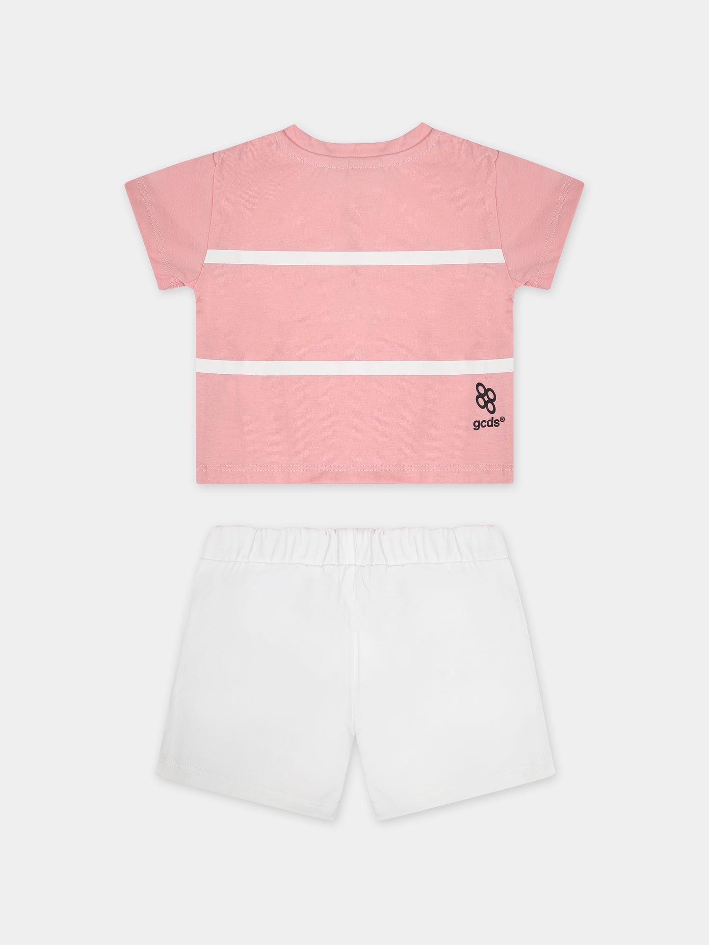 Completo sportivo rosa per neonata con logo,Gcds Kids,GUG008 LAA29 84533