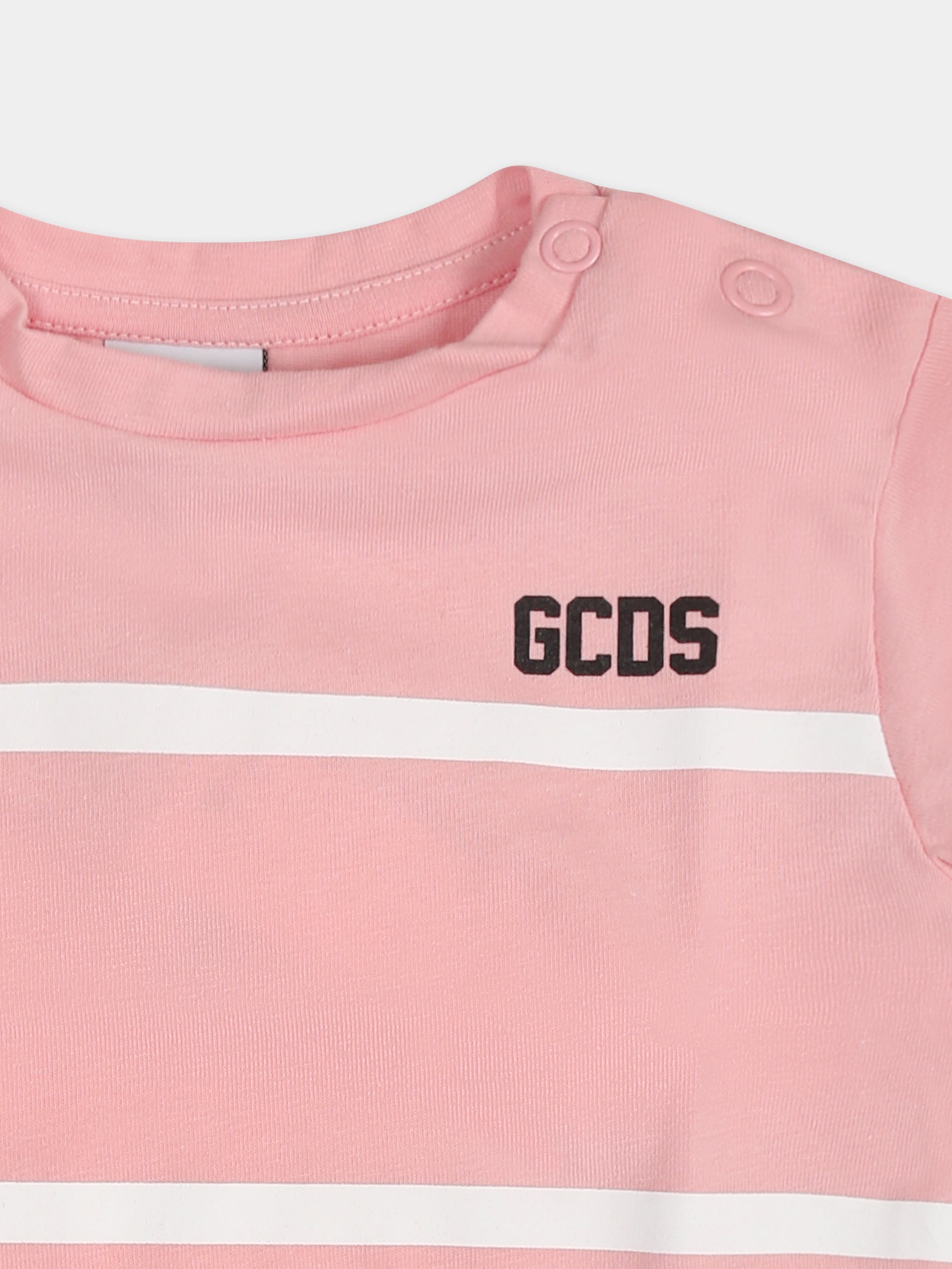 Completo sportivo rosa per neonata con logo,Gcds Kids,GUG008 LAA29 84533