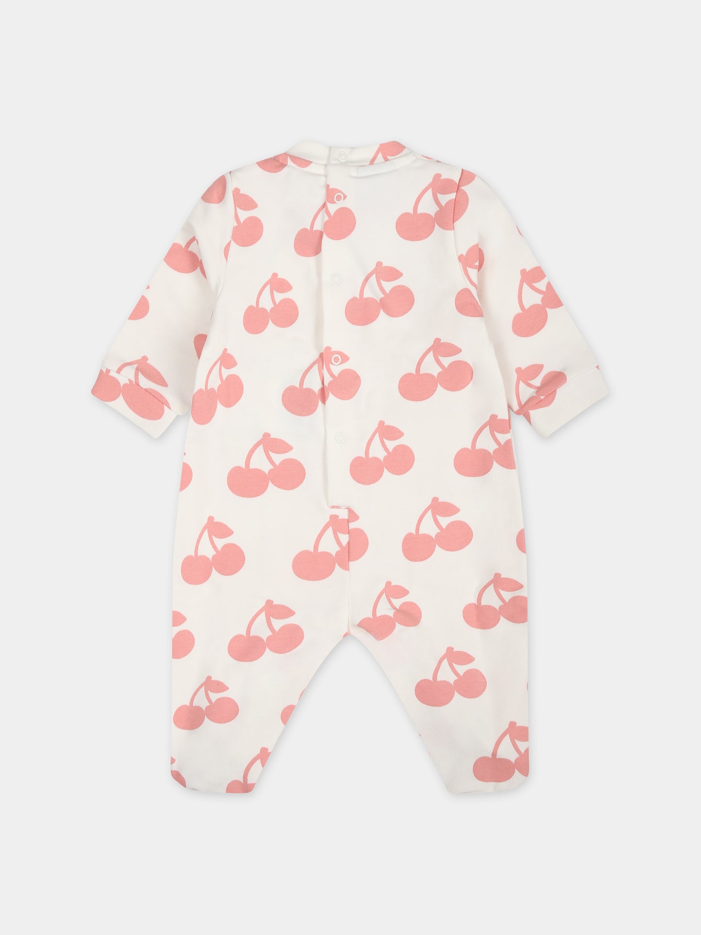 Tuta rosa per neonata con ciliegie,Gcds Kids,GUY00K LDBA9 84531