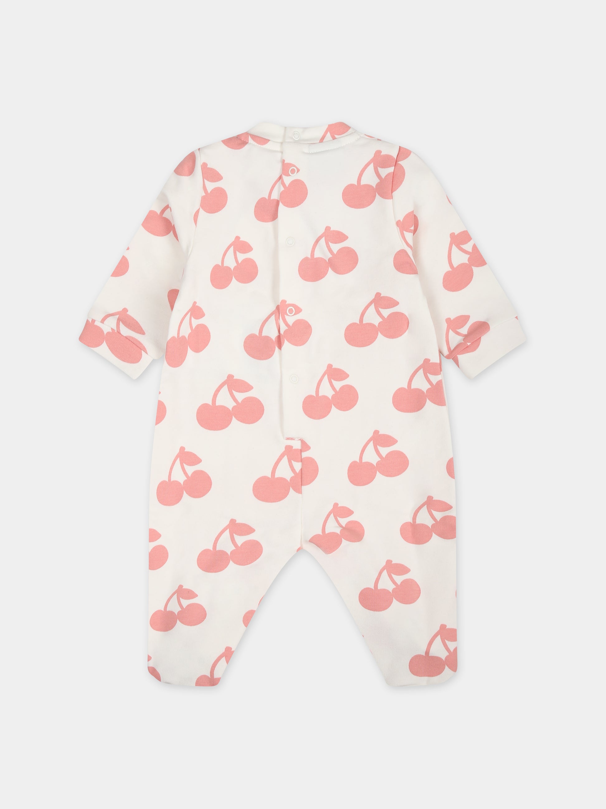 Tuta rosa per neonata con ciliegie,Gcds Kids,GUY00K LDBA9 84531