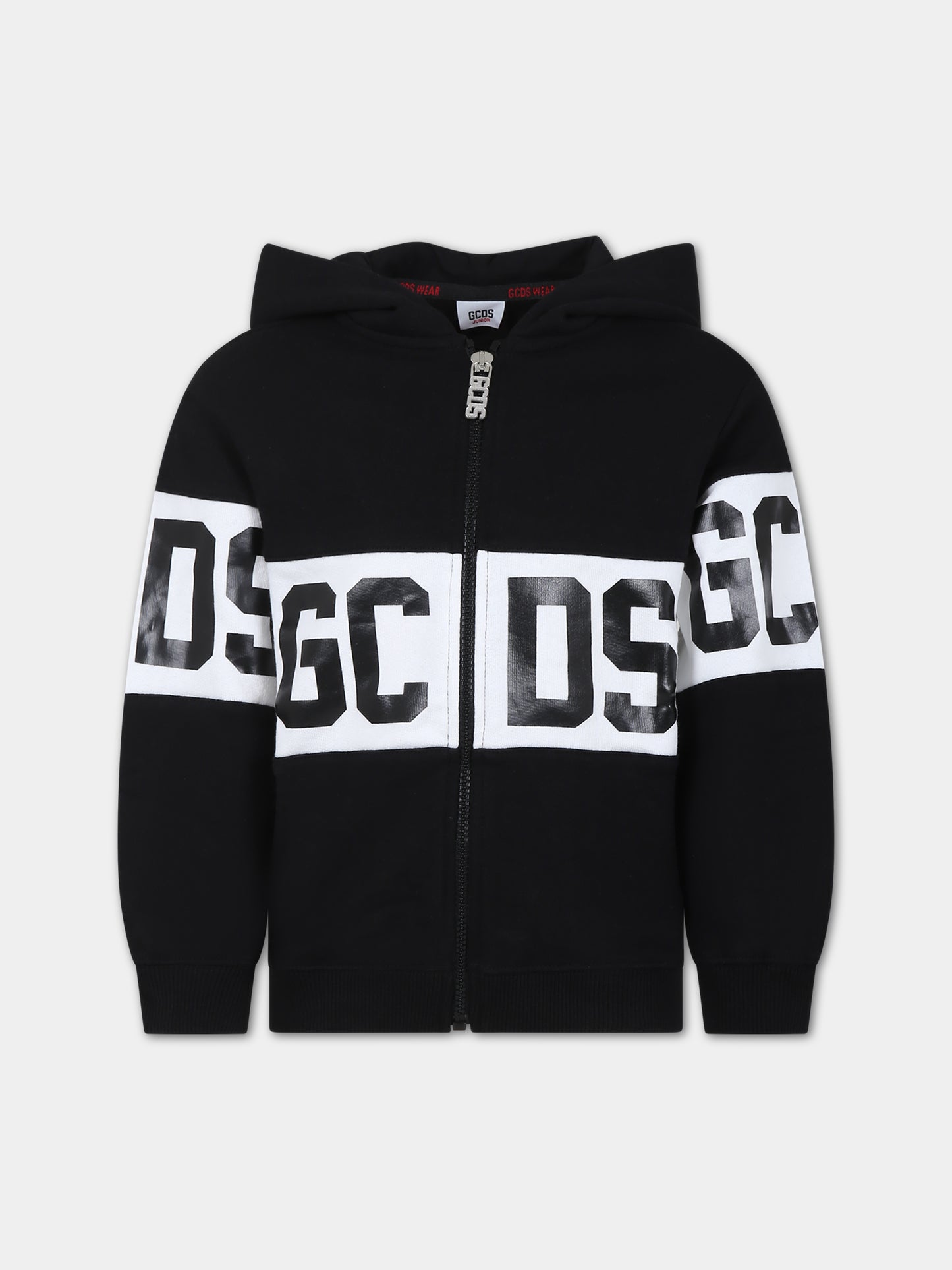 Felpa nera per bambini con logo,Gcds Kids,DNF004 LCA33 60100