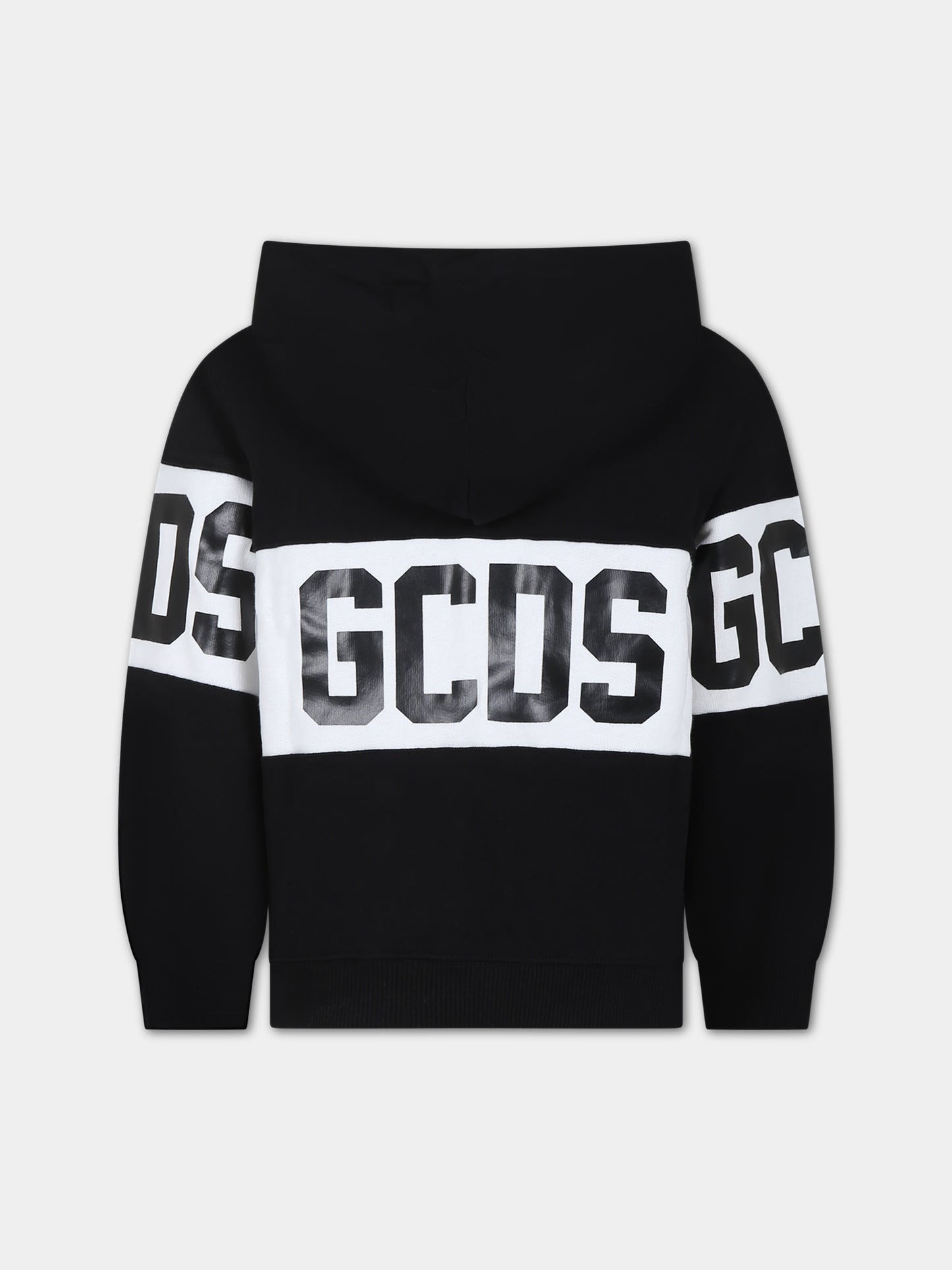 Felpa nera per bambini con logo,Gcds Kids,DNF004 LCA33 60100