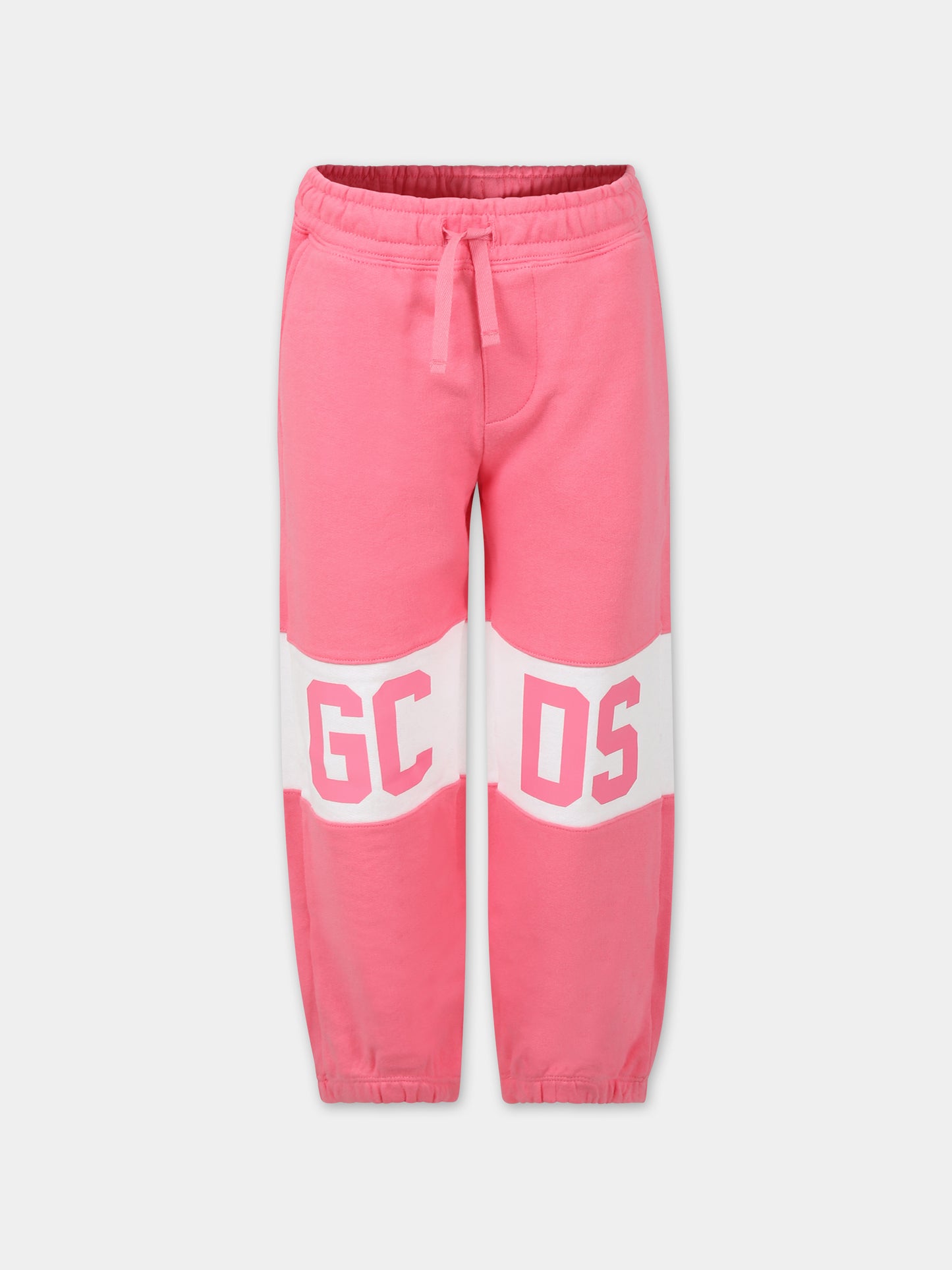 Pantalone rosa per bambina con logo,Gcds Kids,DNP003 LCA33 51452