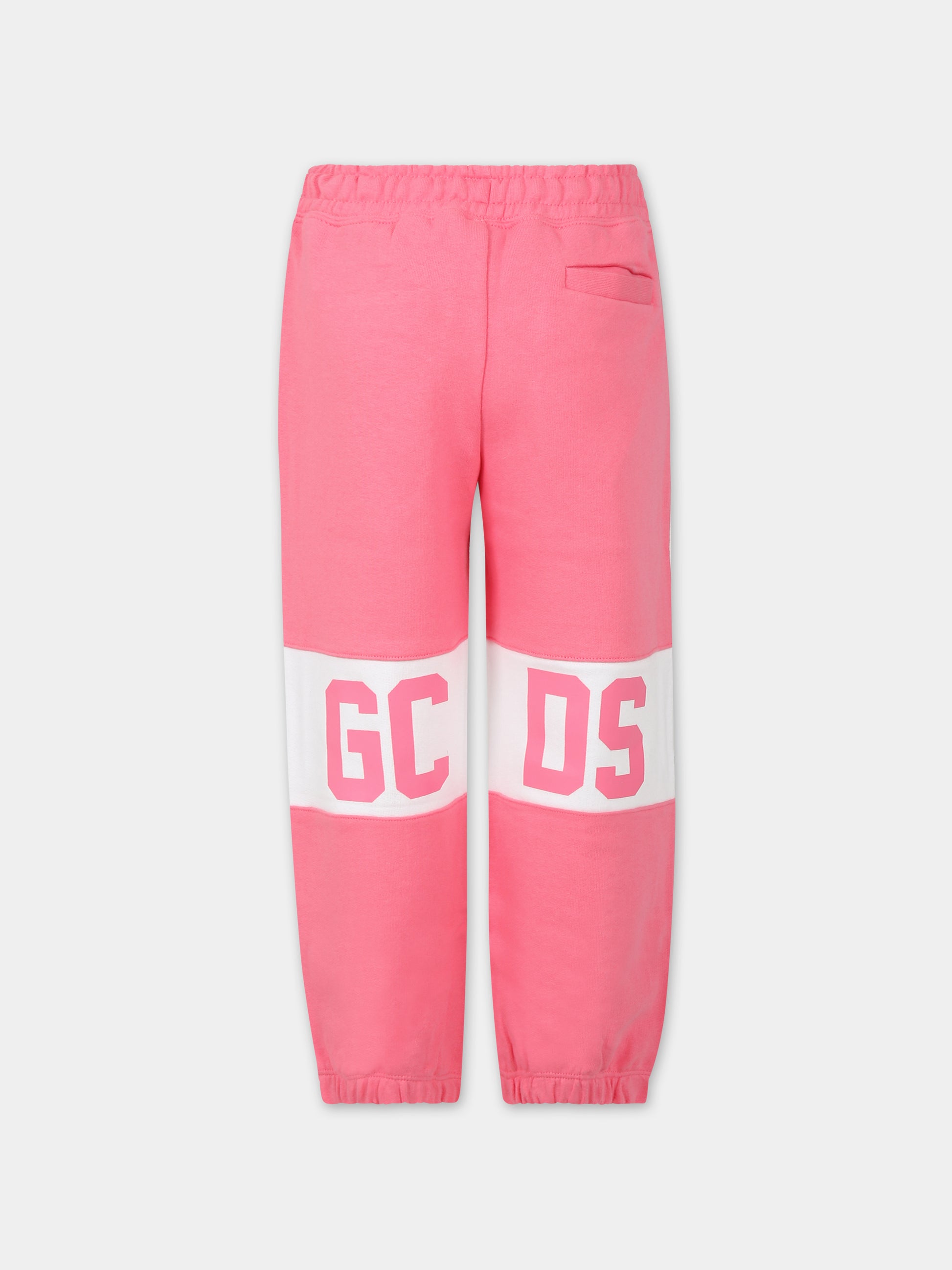 Pantalone rosa per bambina con logo,Gcds Kids,DNP003 LCA33 51452