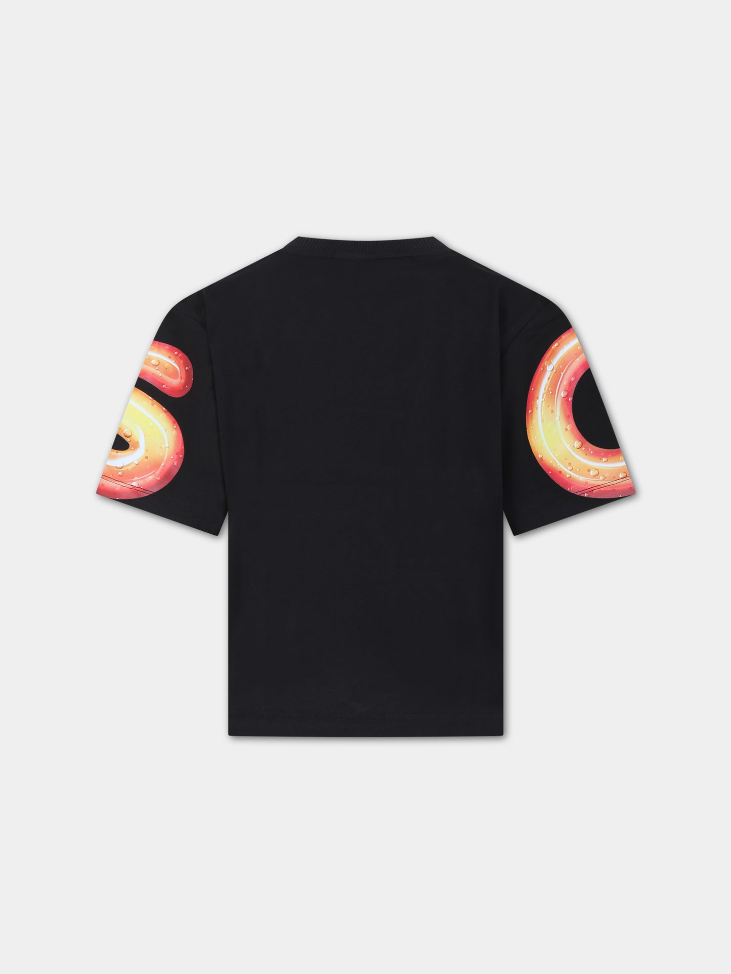 T-shirt nera per bambini con logo,Gcds Kids,DRM002 LAA23 60100