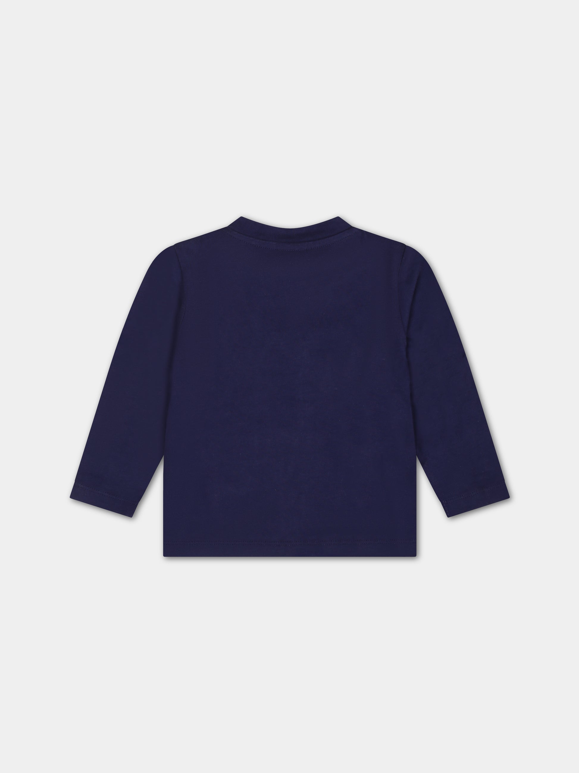 T-shirt blu per neonato con logo,Gcds Kids,GQO002 LAA01 40258