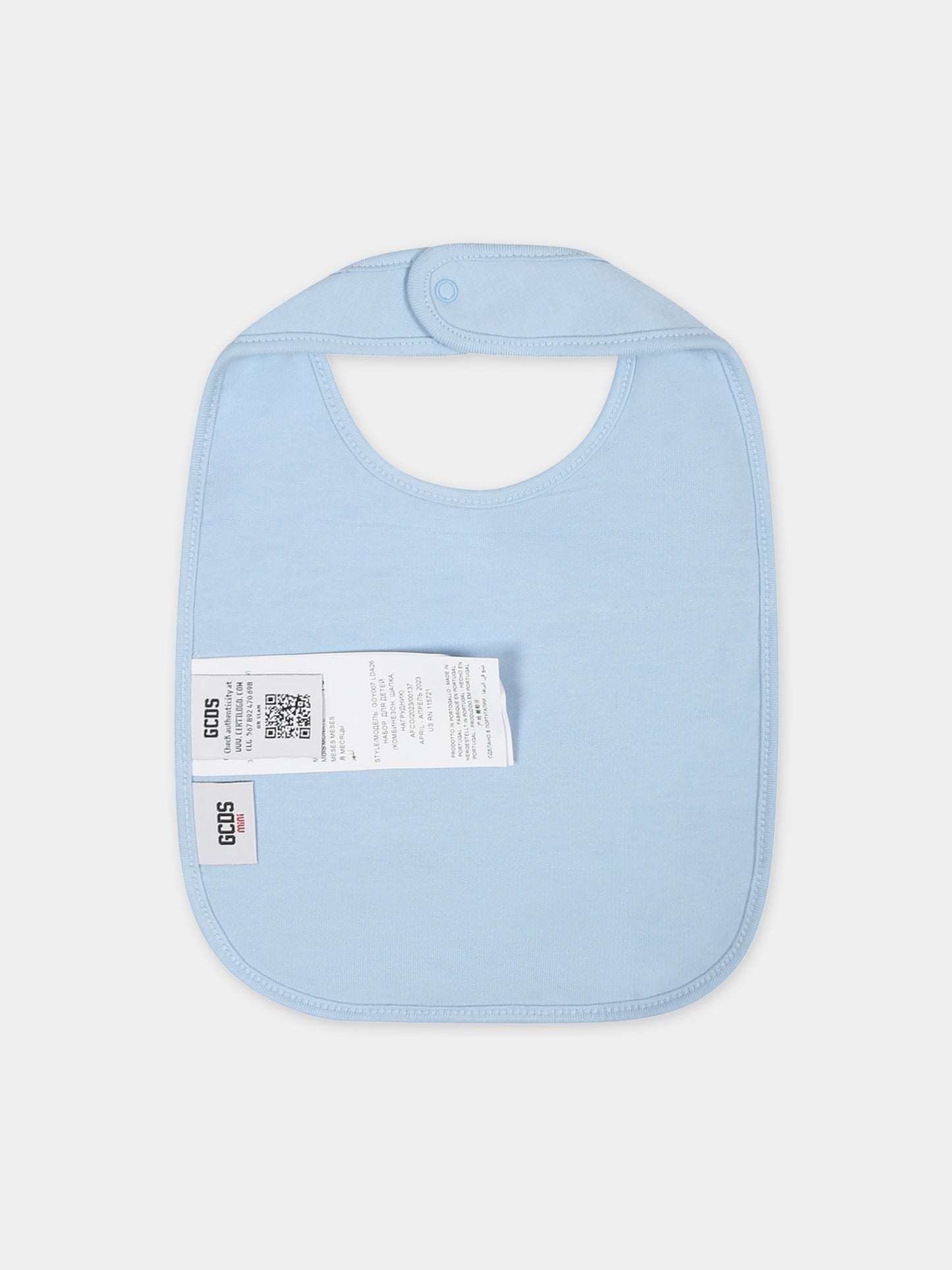 Set celeste per neonato con logo,Gcds Kids,GOY007 LDA26 40069