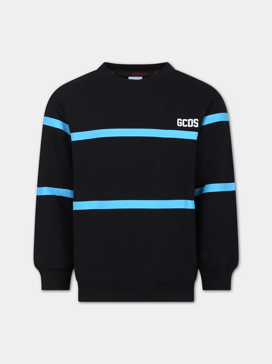 Felpa nera per bambini con logo,Gcds Kids,DQF000 LCA52 85989