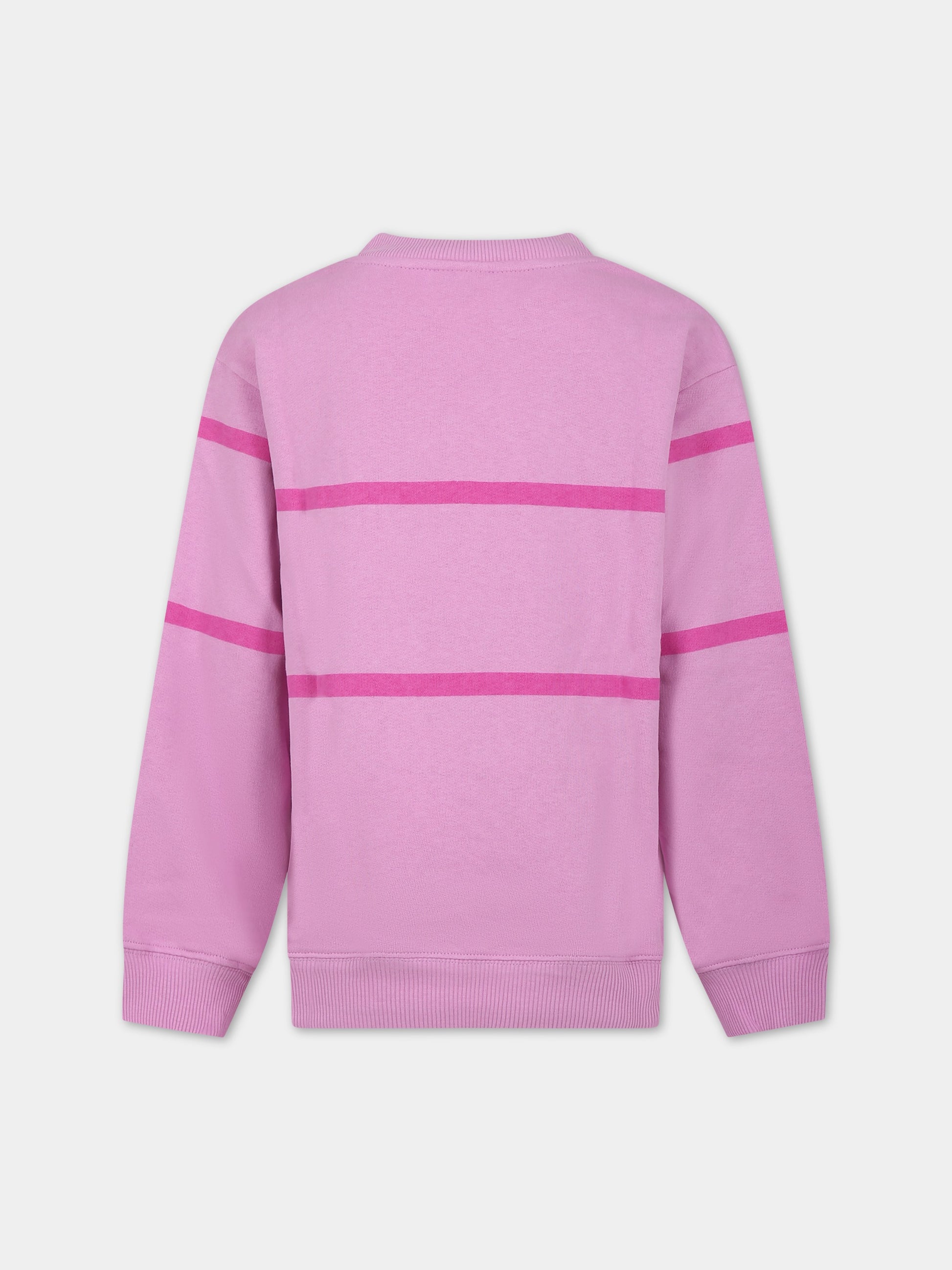 Felpa rosa per bambina con logo,Gcds Kids,DQF000 LCA52 50304