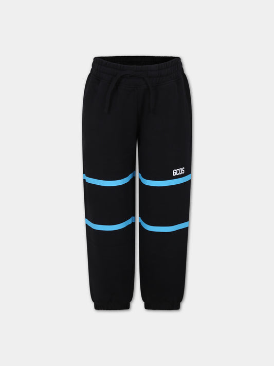 Pantaloni neri per bambini con logo,Gcds Kids,DNP00E LCA52 85989