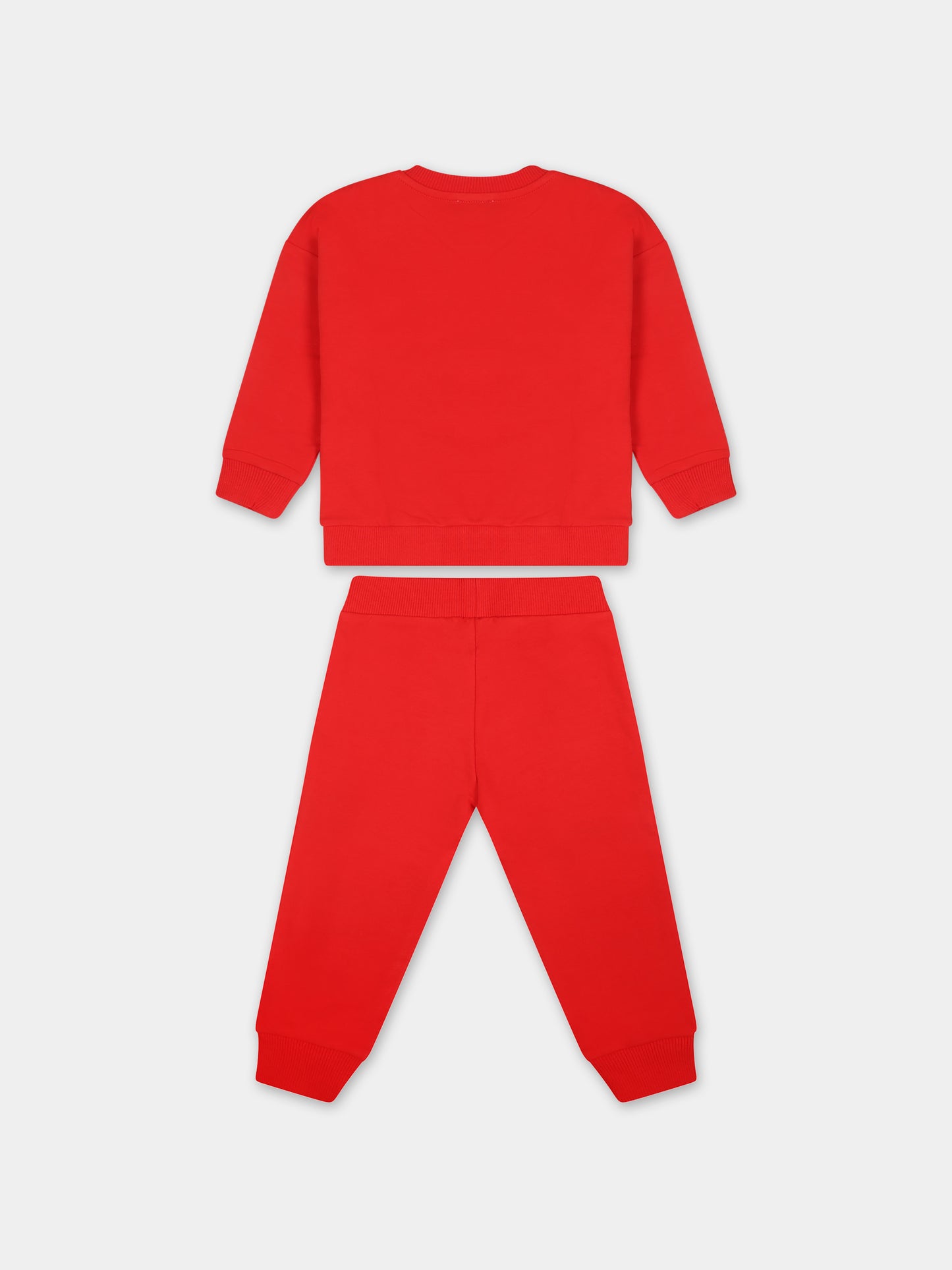 Completo rosso per neonata con teddy bear,Moschino Kids,MMK039 LDA17 50109